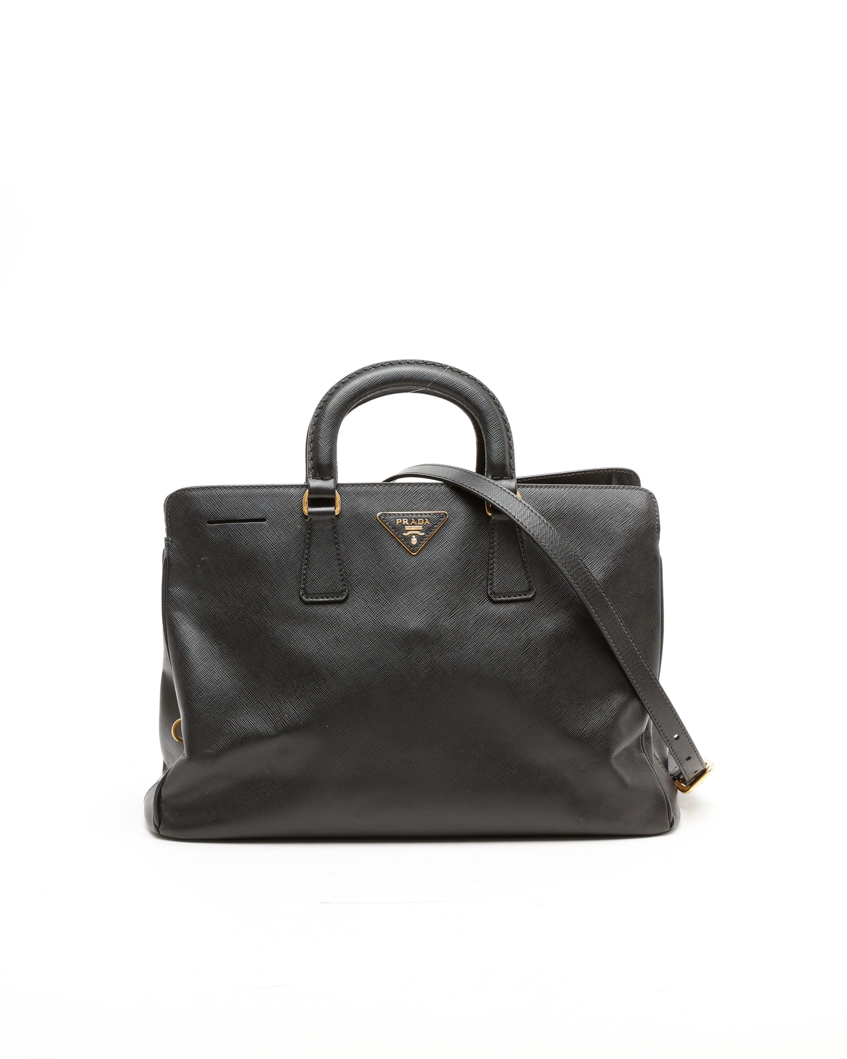 Prada Saffiano Lux Galleria Bag In Black