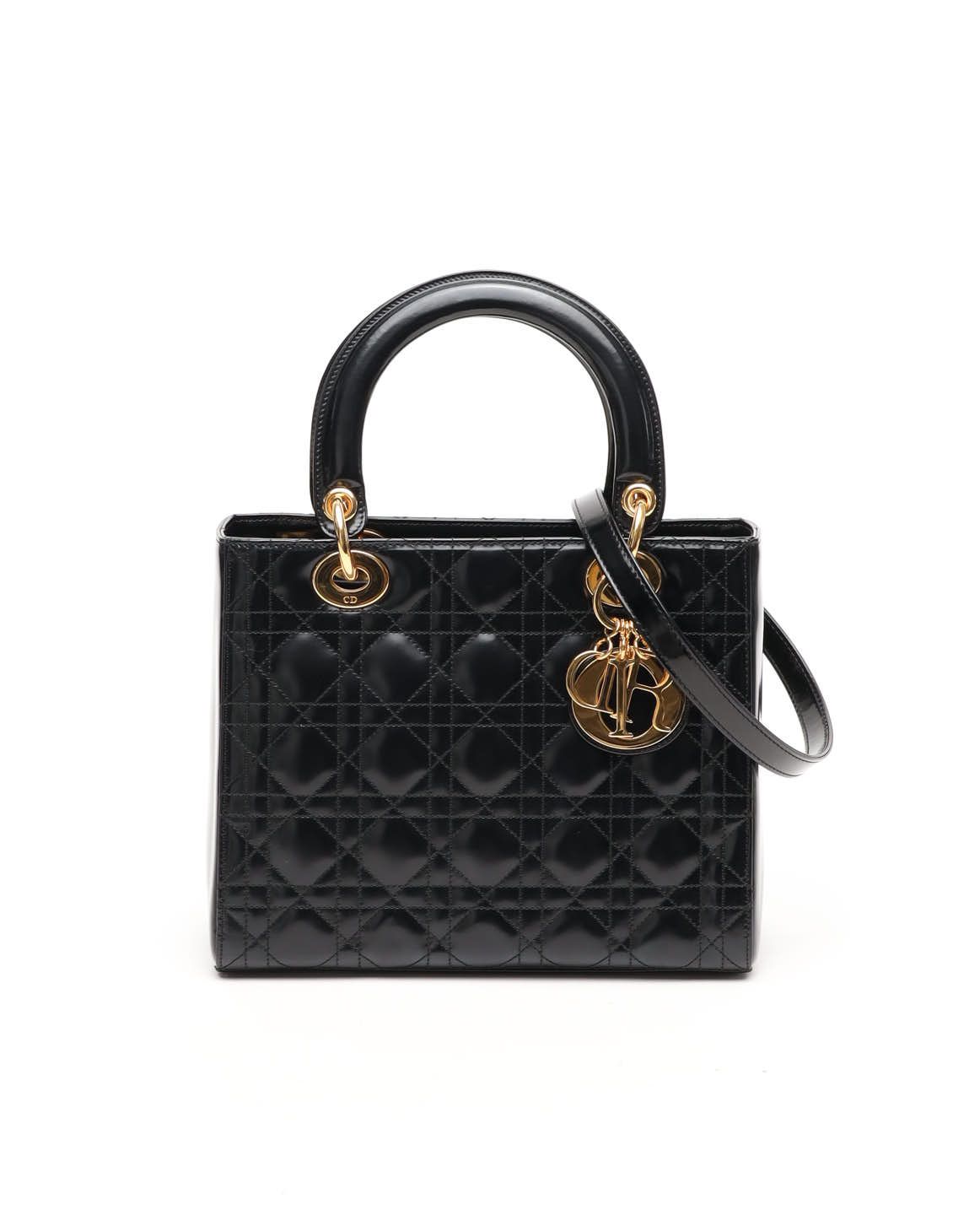 Christian Dior Medium Patent Lady Dior Bag