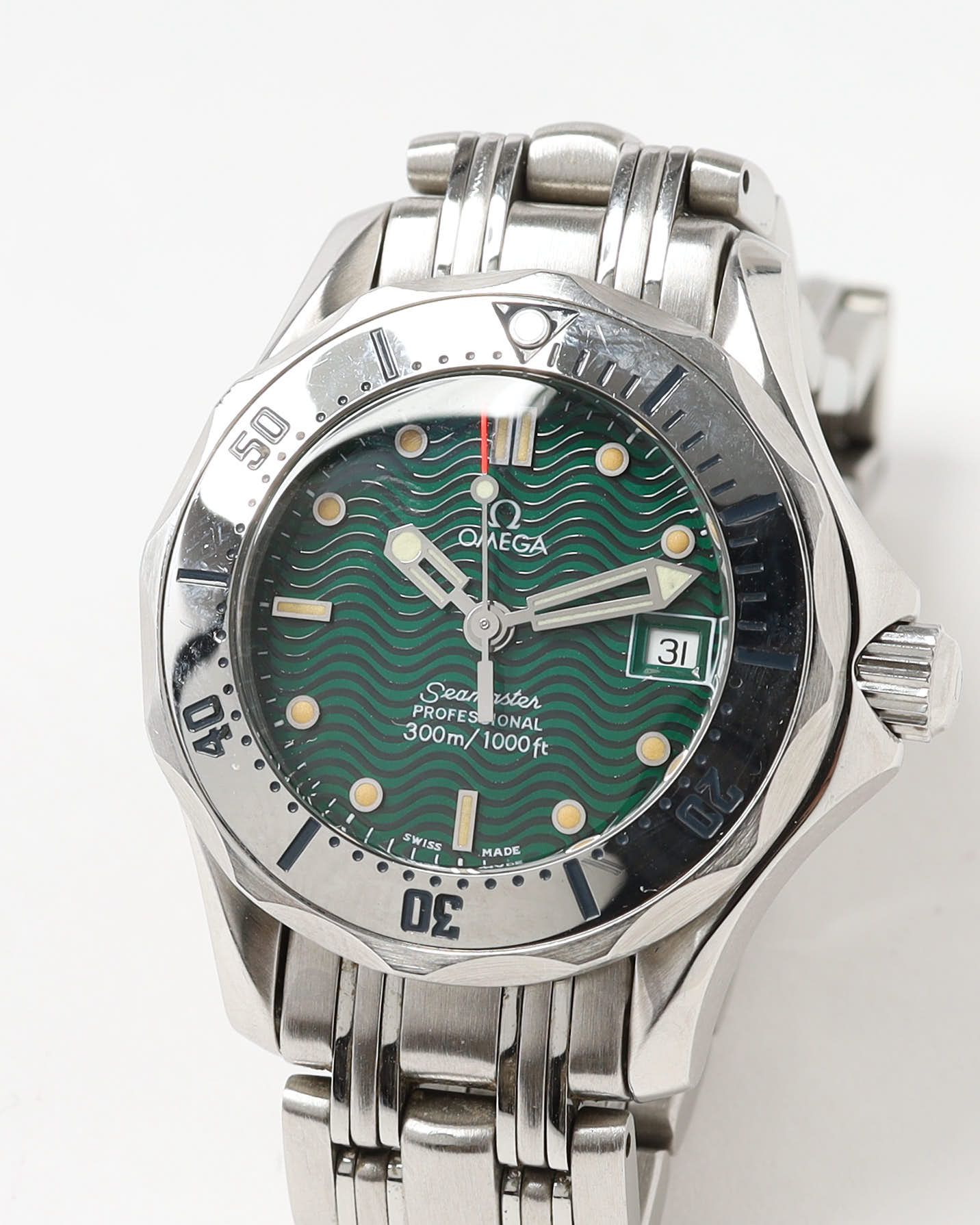 Omega Seamaster 300m 29mm Ref 2584.41 Jacques Mayol 1996 Watch In Green