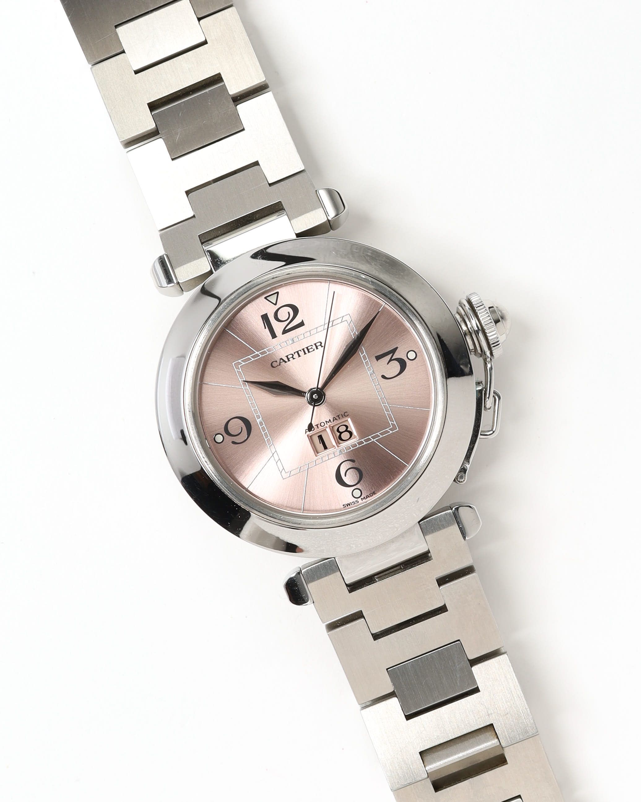 Cartier Pasha C Big Date 35mm Ref 2475 Full Set 2002 Watch In Pink