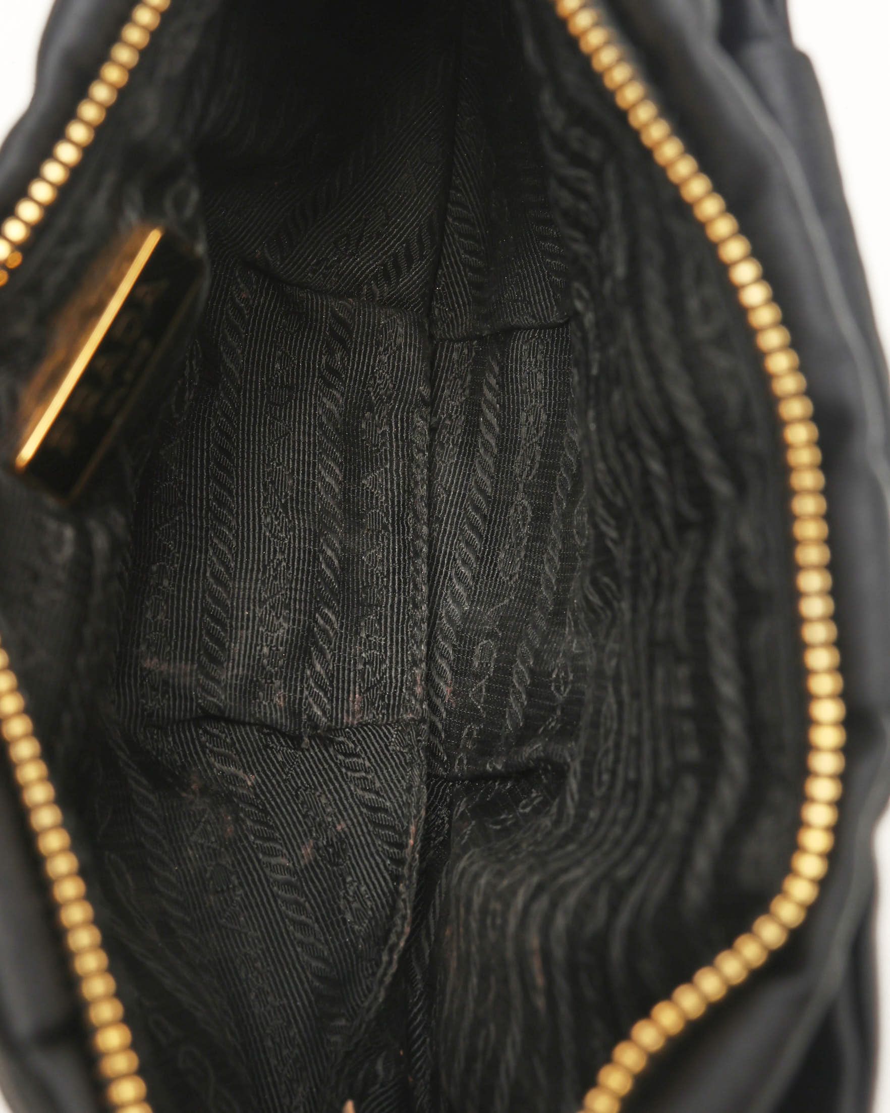 Prada Tessuto Bow Wristlet In Black