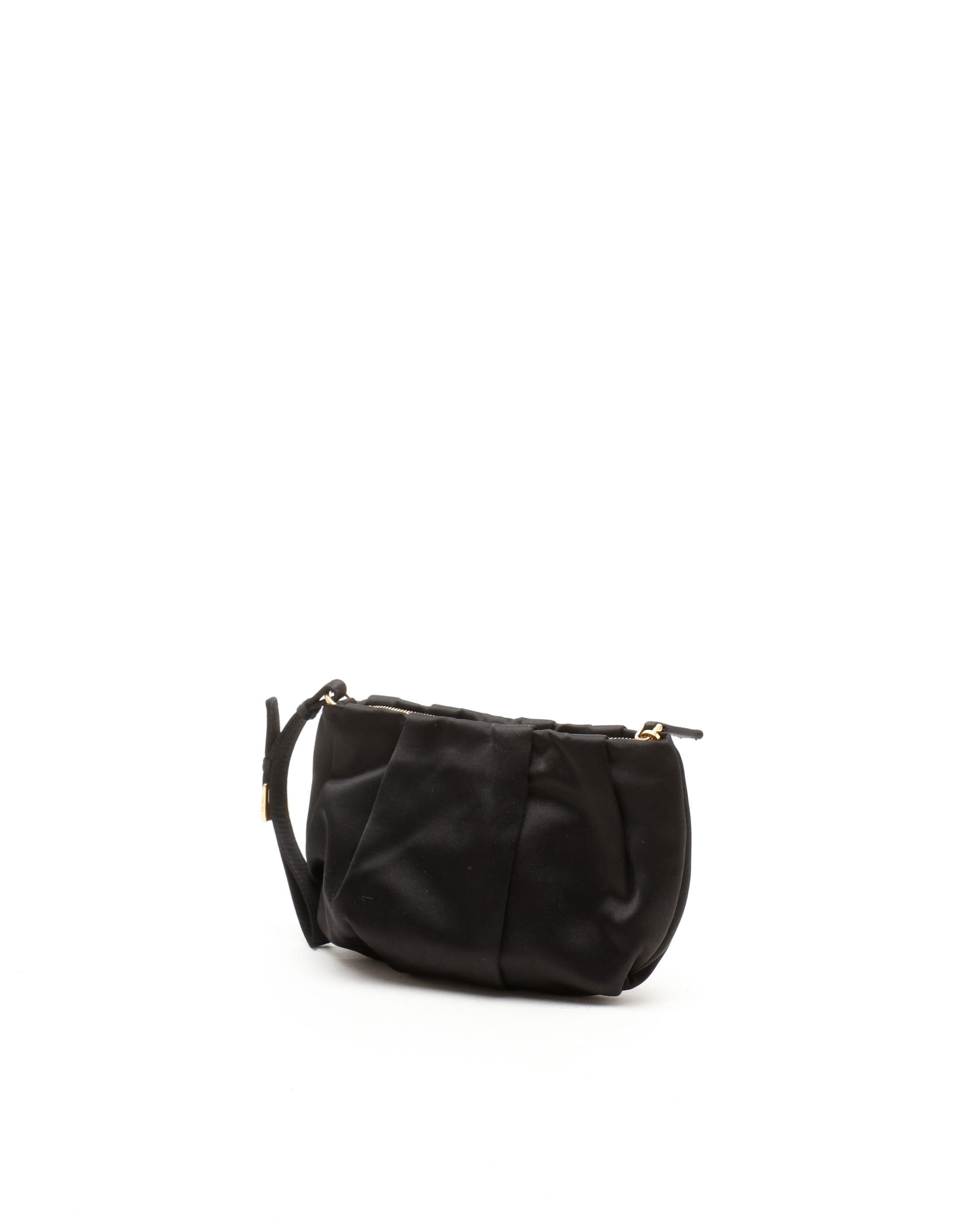 Prada Tessuto Bow Wristlet In Black