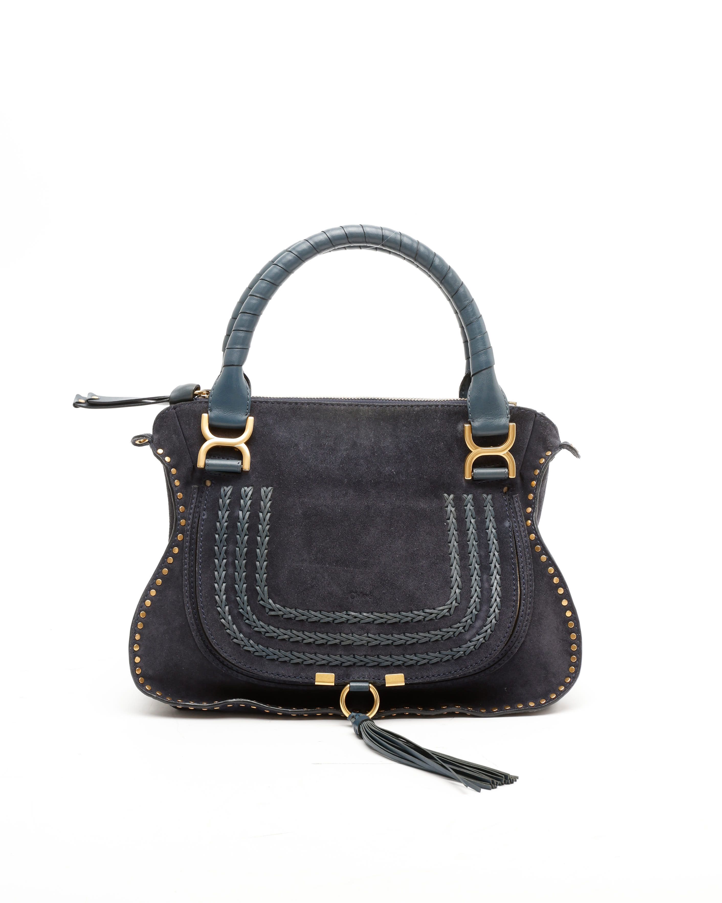 Chloé Suede Marcie Bag In Blue