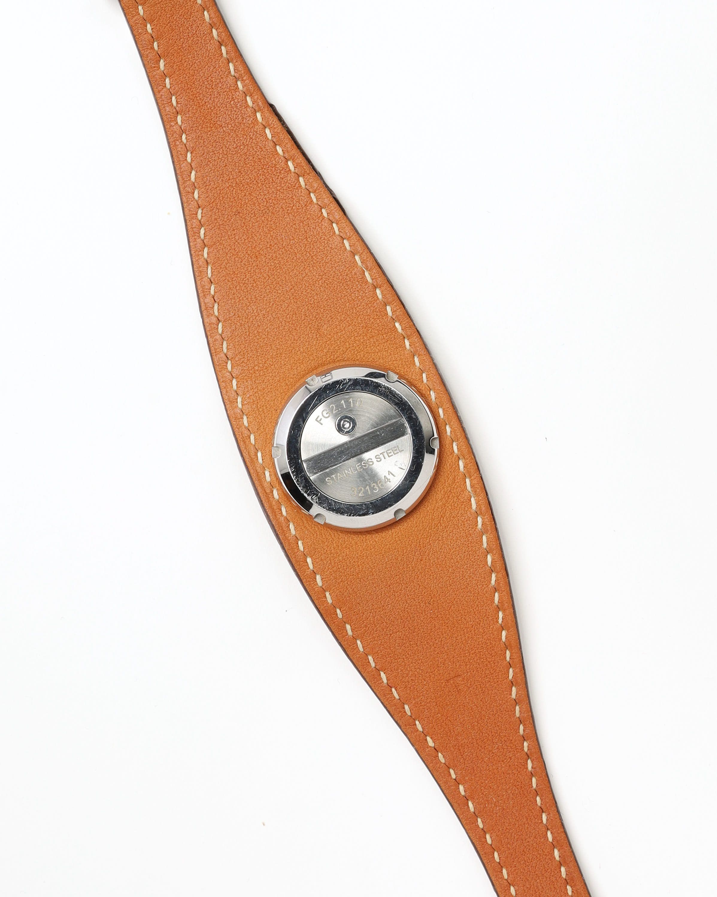 Pre-owned Hermes Hermès Faubourg Manchette 19mm Ref Fg2.110 Rare Watch In White