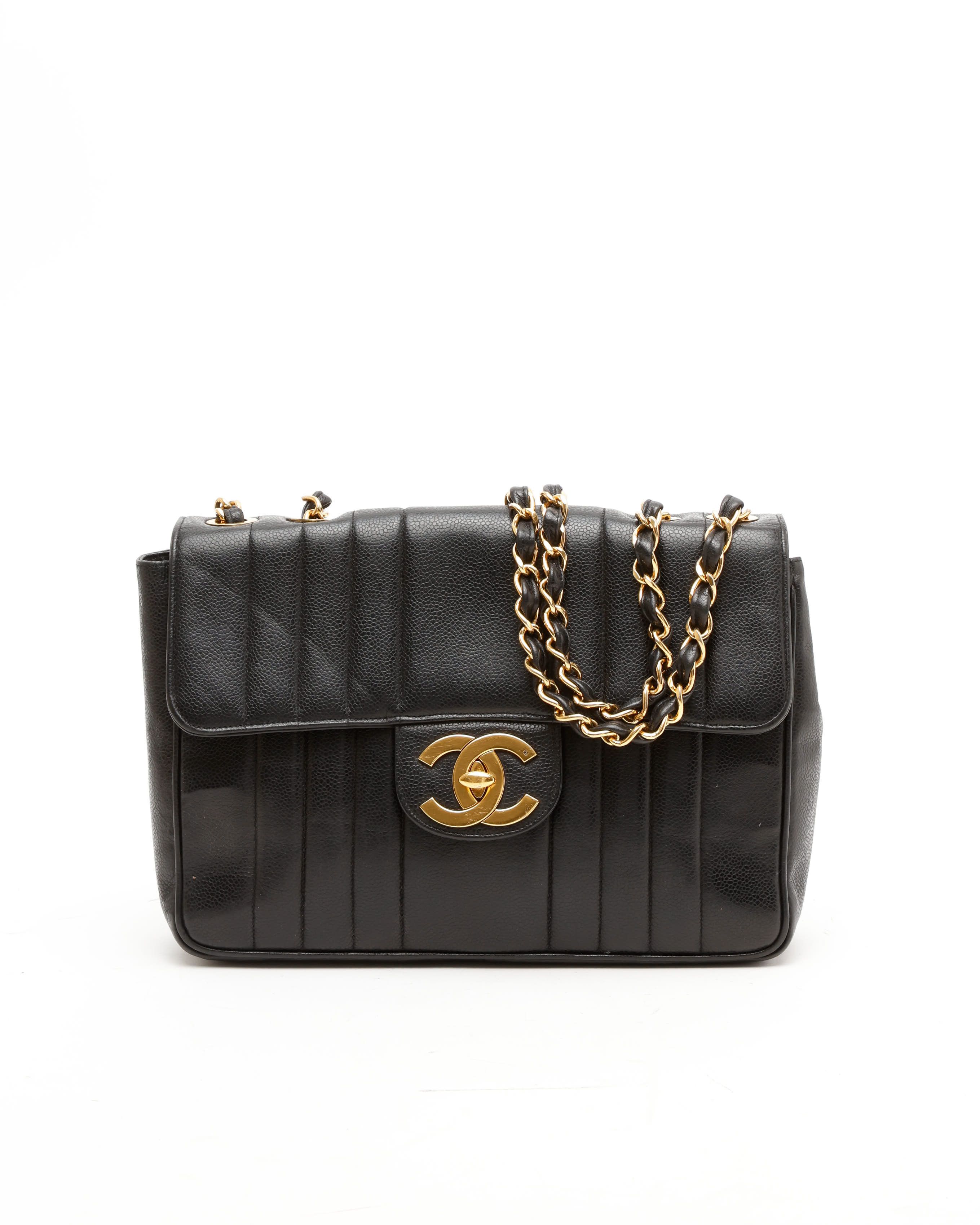 Chanel Classic Vertical Caviar Jumbo Single Flap Bag