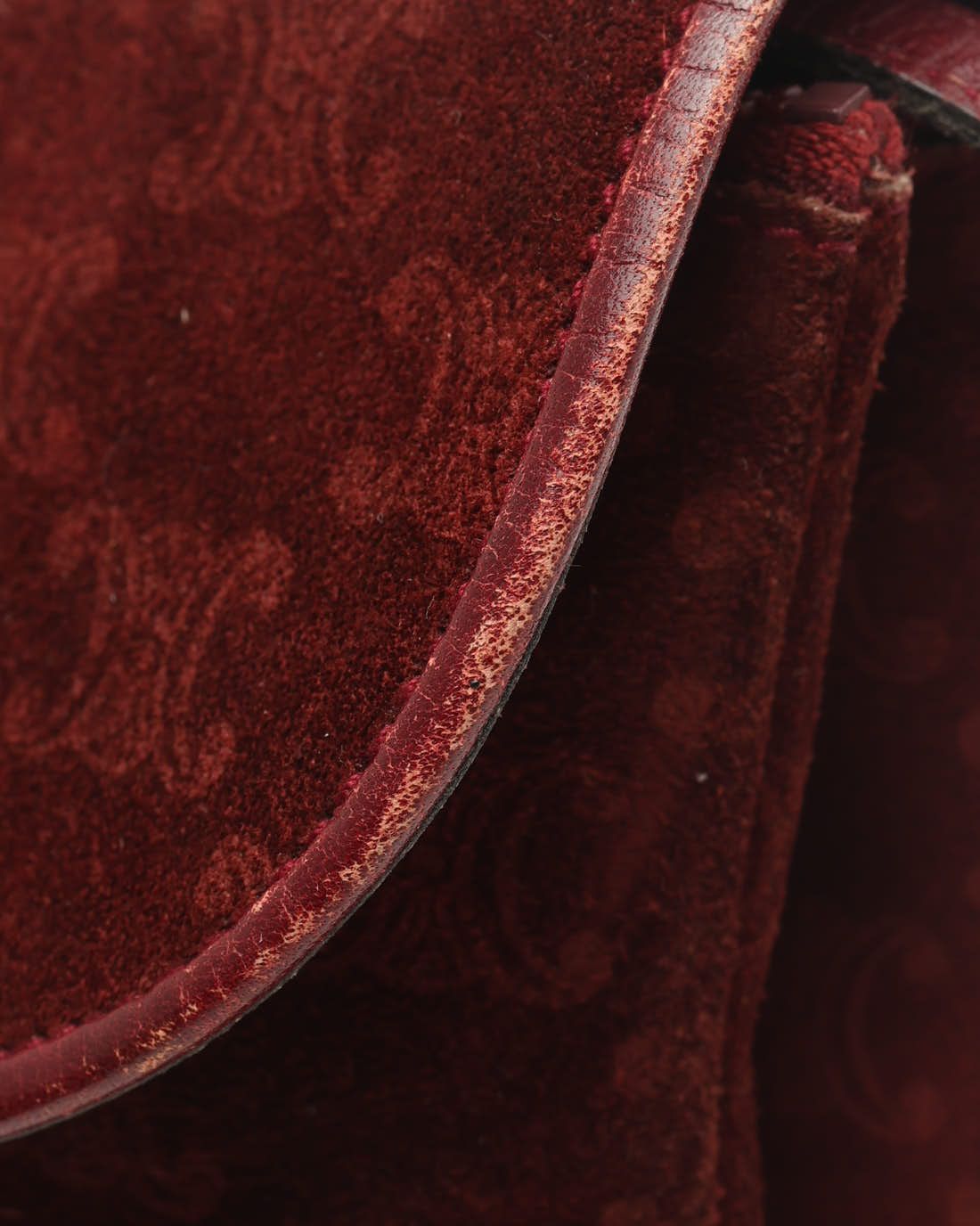 Celine Céline Suede Triomphe Crossbody Bag In Burgundy