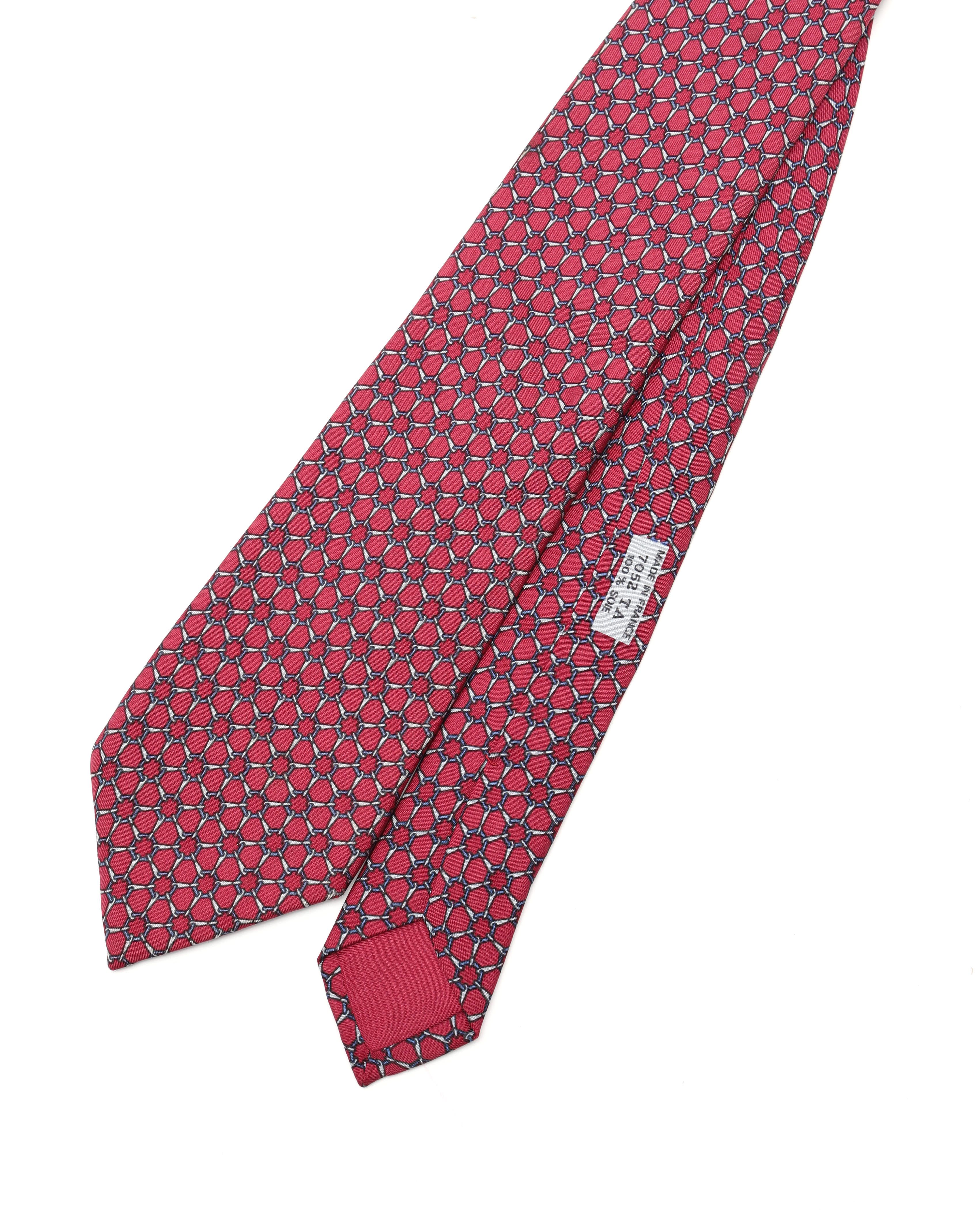 Pre-owned Hermes Hermès Silk Tie In Red