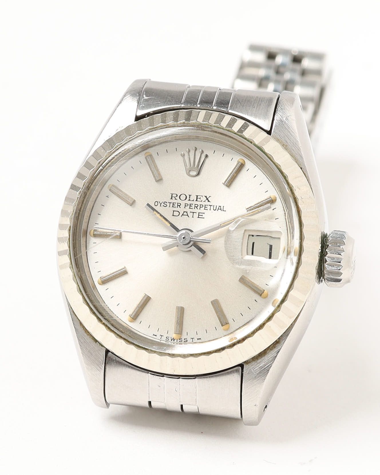Rolex Lady-oyster Perpetual Date 26mm Ref 6917 1982 Watch In Silver