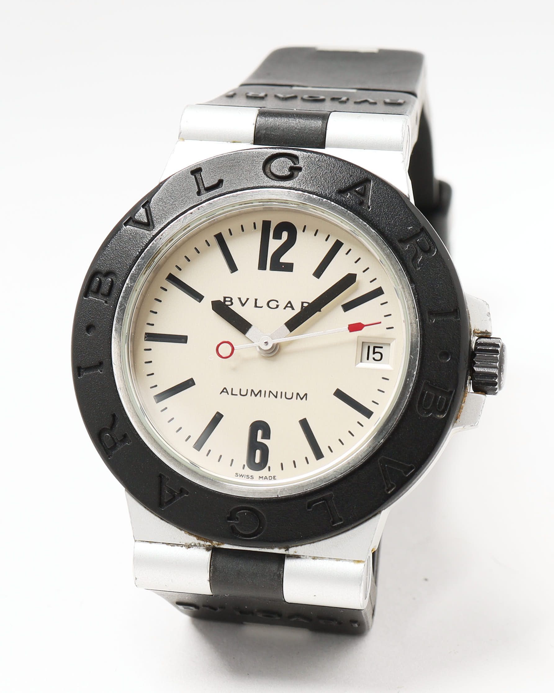 Bvlgari Diagono Aluminium 38mm Ref Al38ta Ca 2005 Watch In Sand
