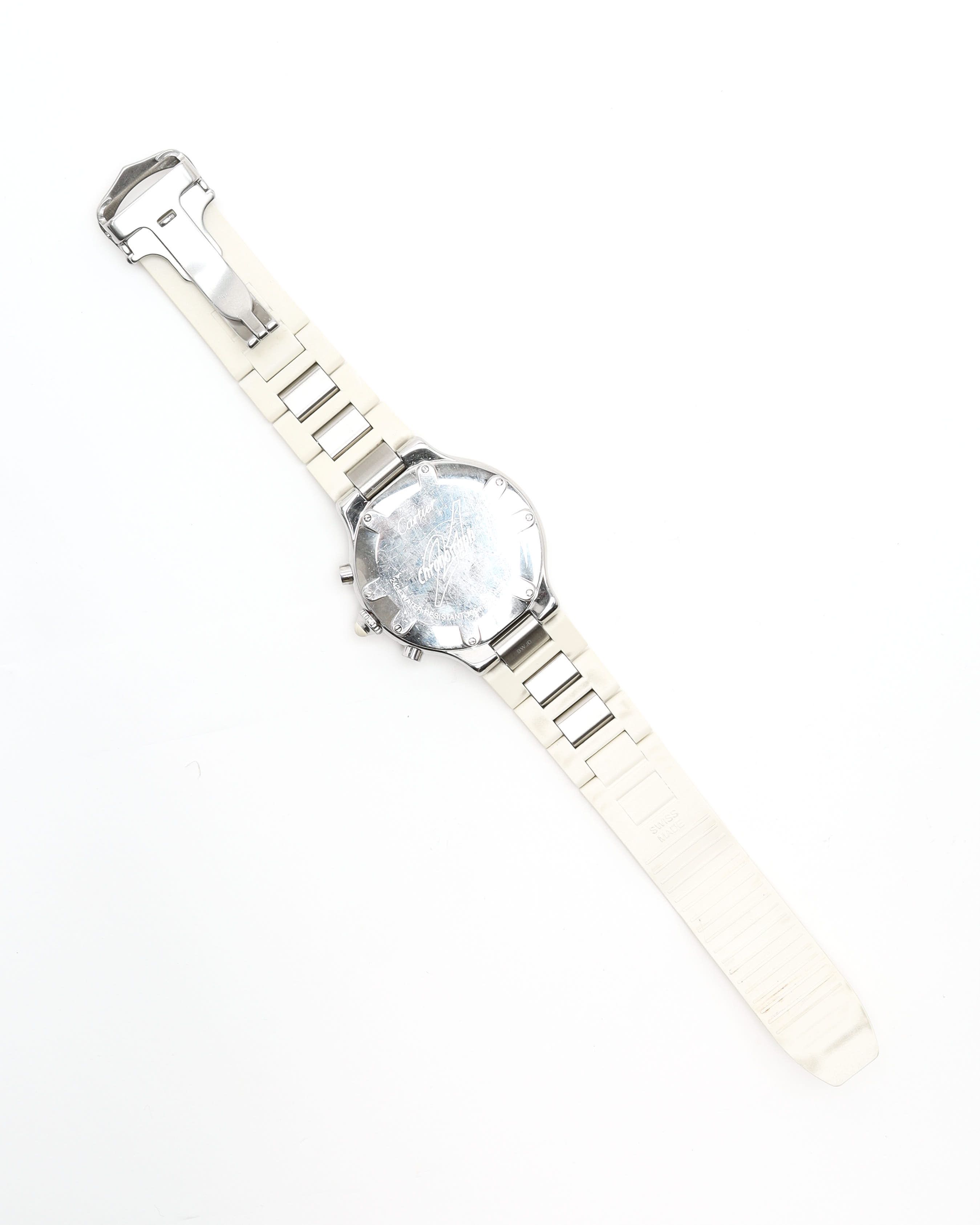 Cartier 21 Chronoscaph 38mm Ref 2424 Watch In White