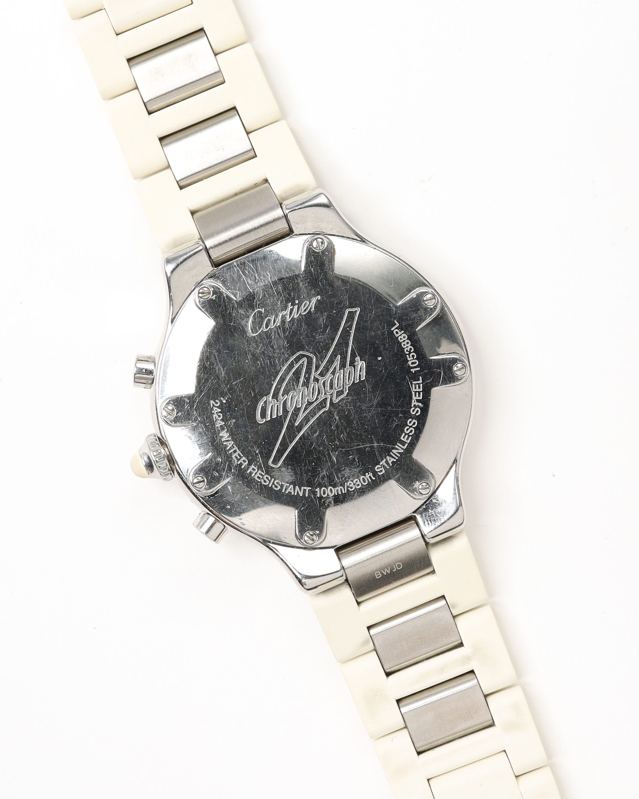 Cartier 21 Chronoscaph 38mm Ref 2424 Watch In White