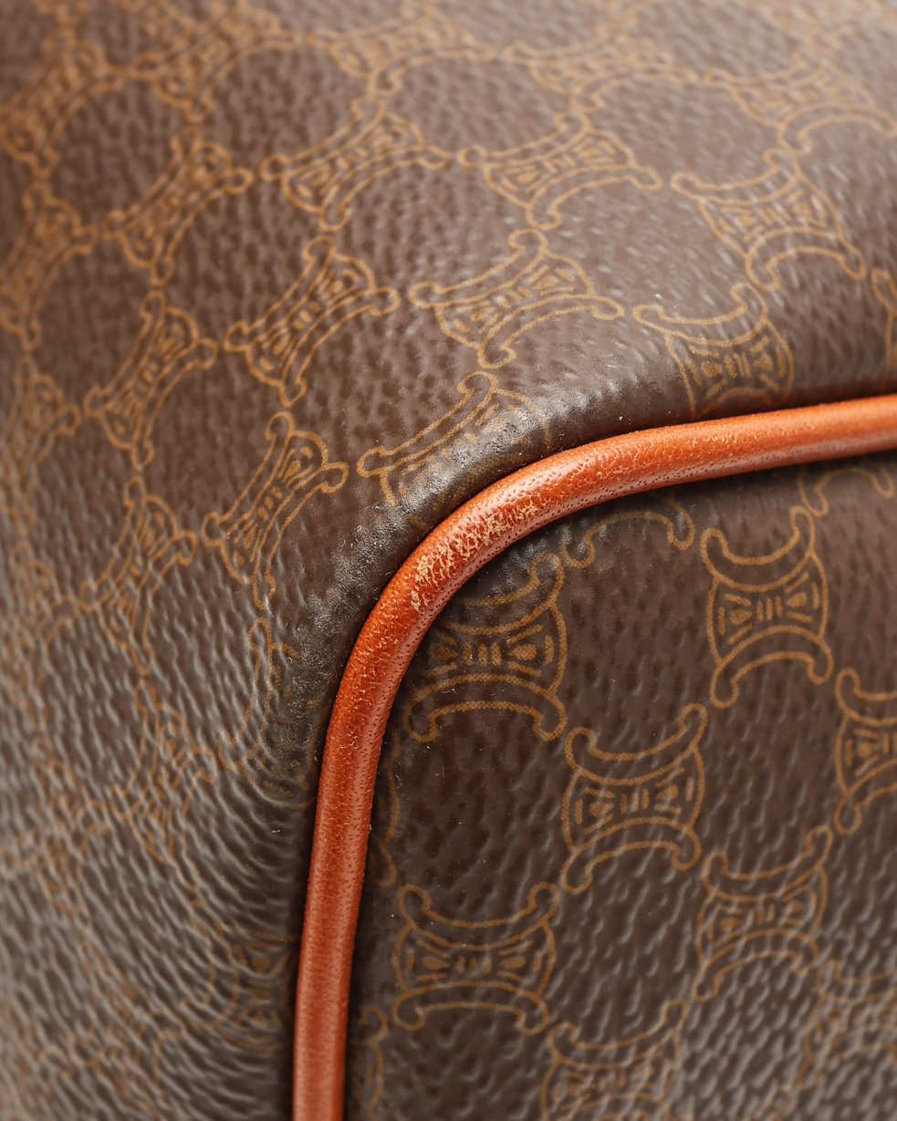 Celine Céline Macadam Boston Bag In Brown