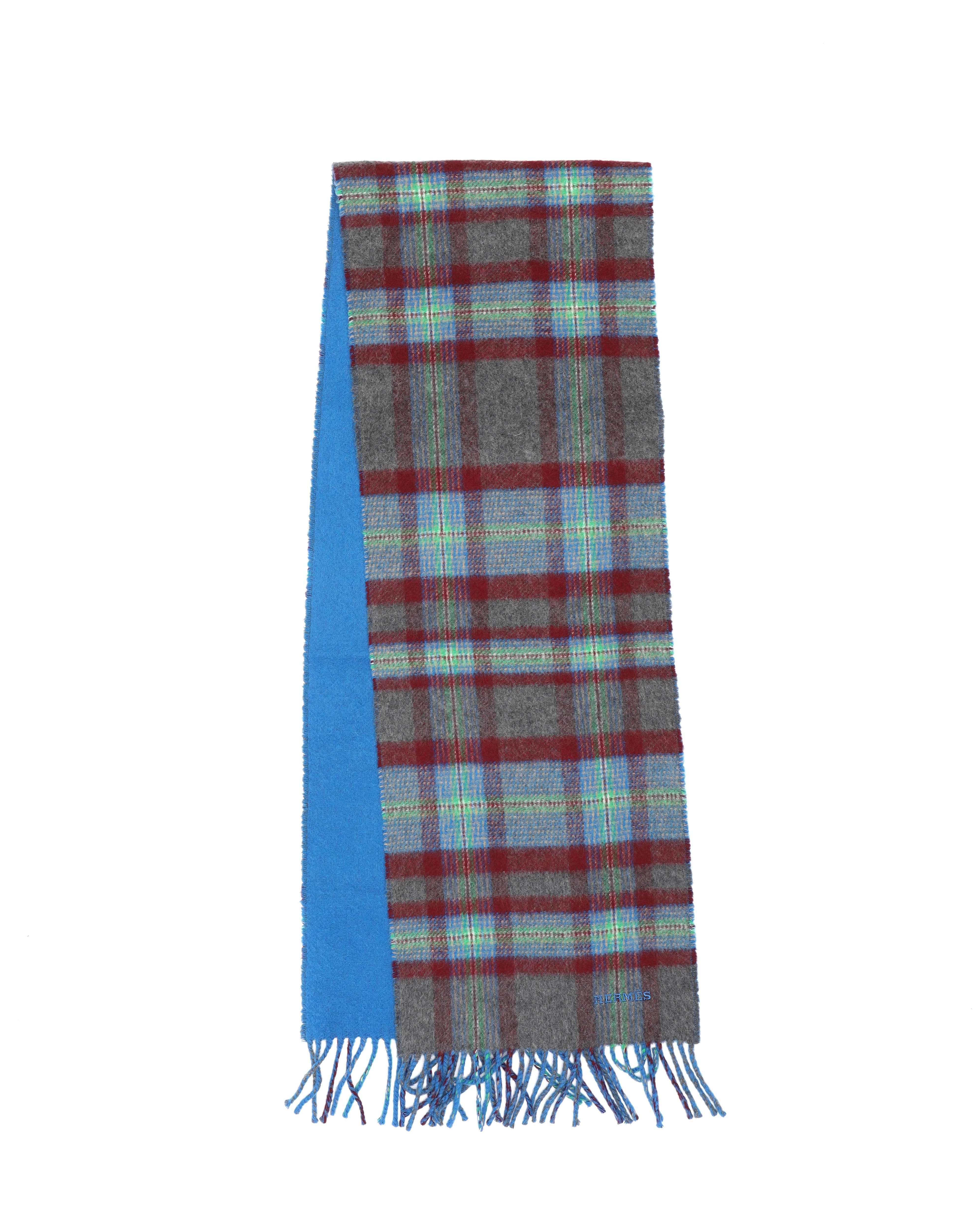 Pre-owned Hermes Hermès Tartan Cashmere Scarf In Multi