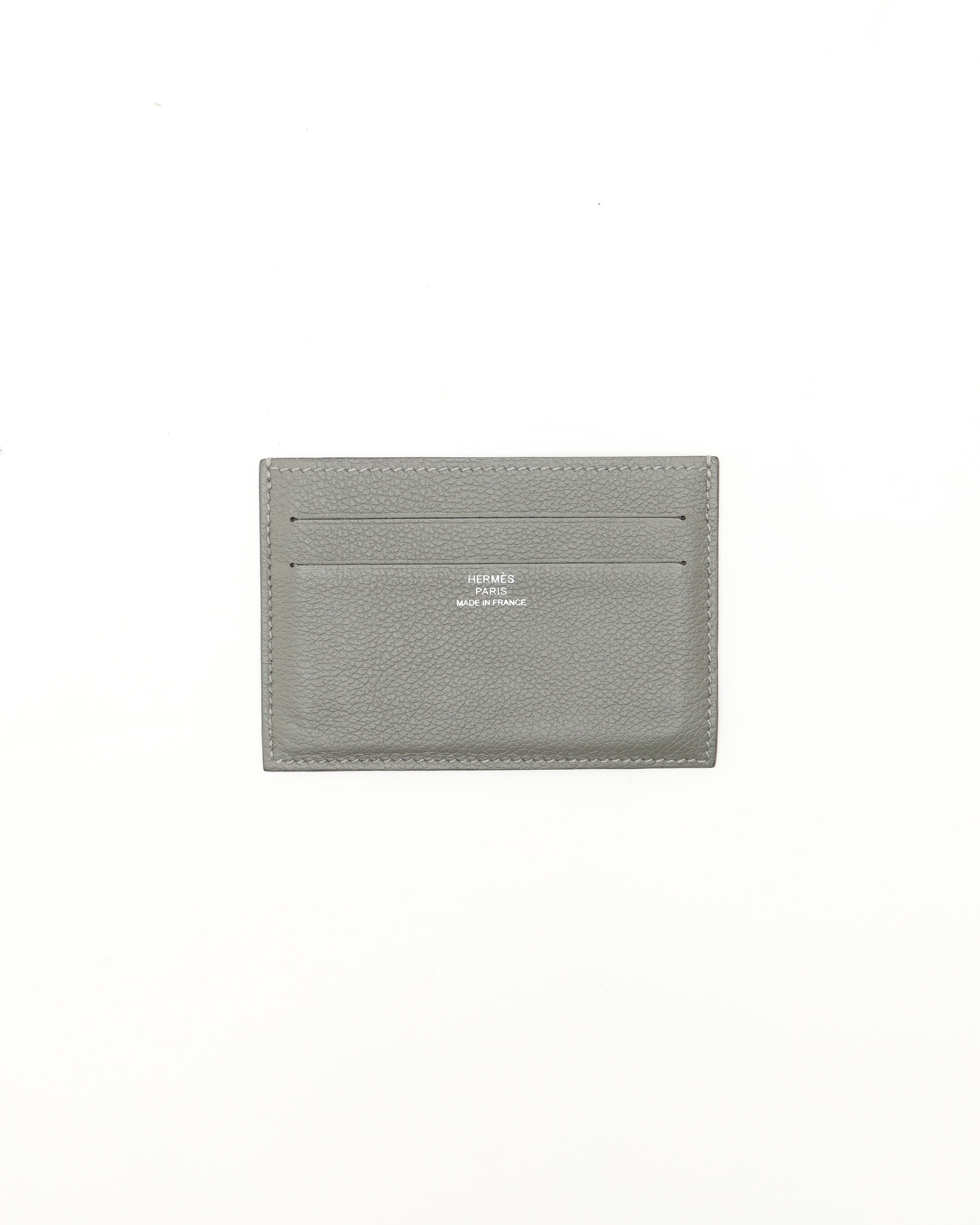 Pre-owned Hermes Hermès Card Holder In Gray