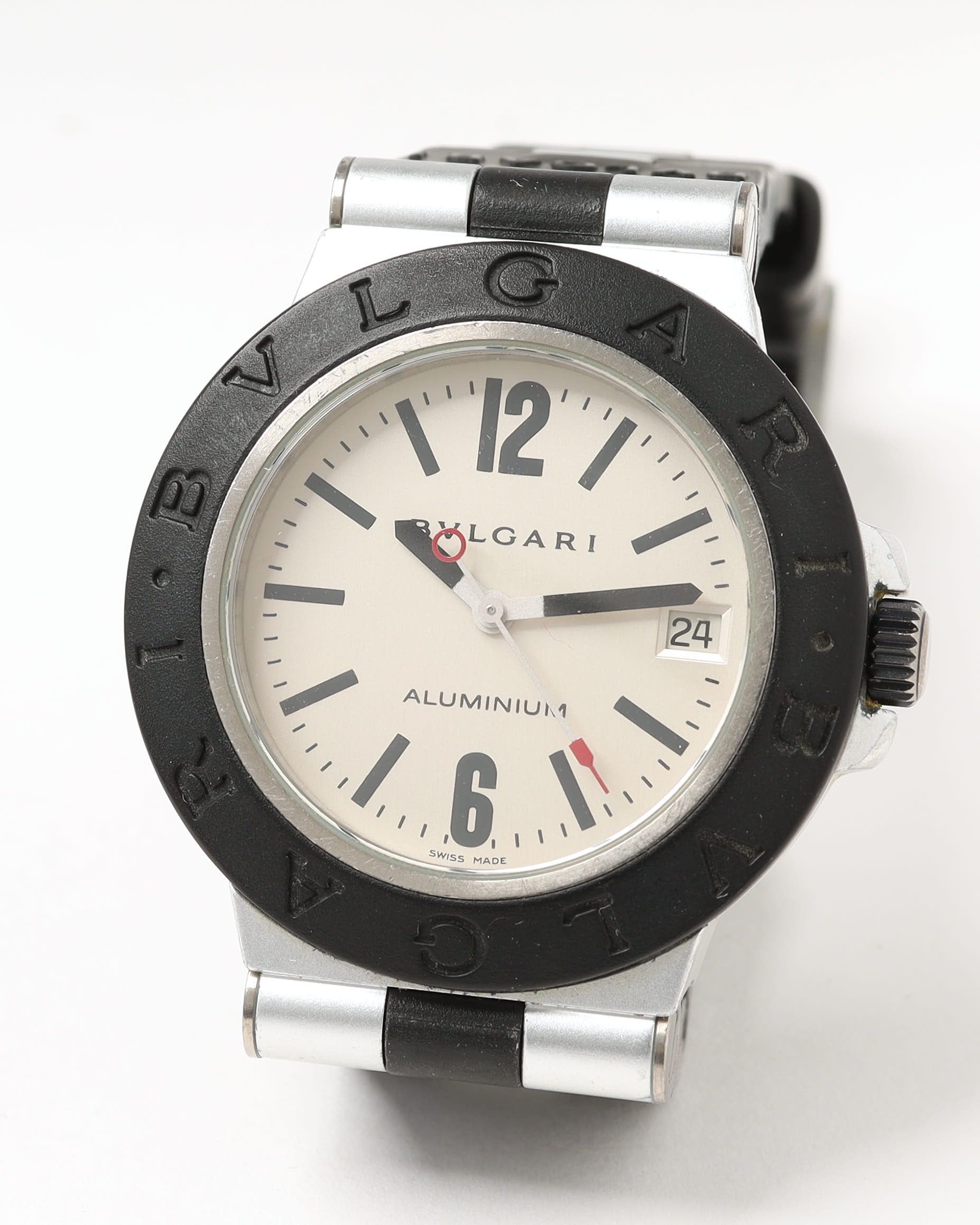 Bvlgari Diagono Aluminium 38mm Full Set 2001 Watch In Black