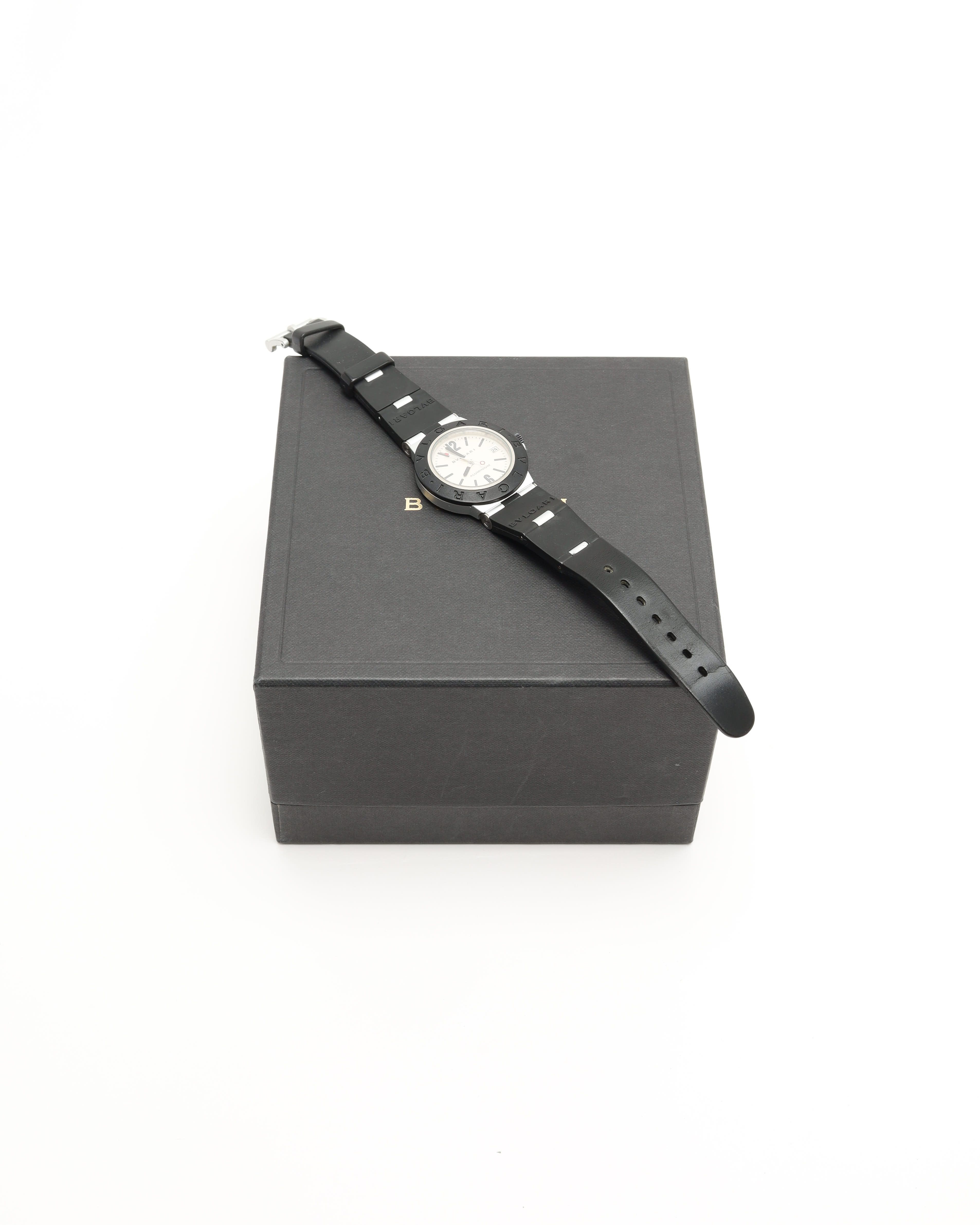 Bvlgari Diagono Aluminium 38mm Full Set 2001 Watch In Black
