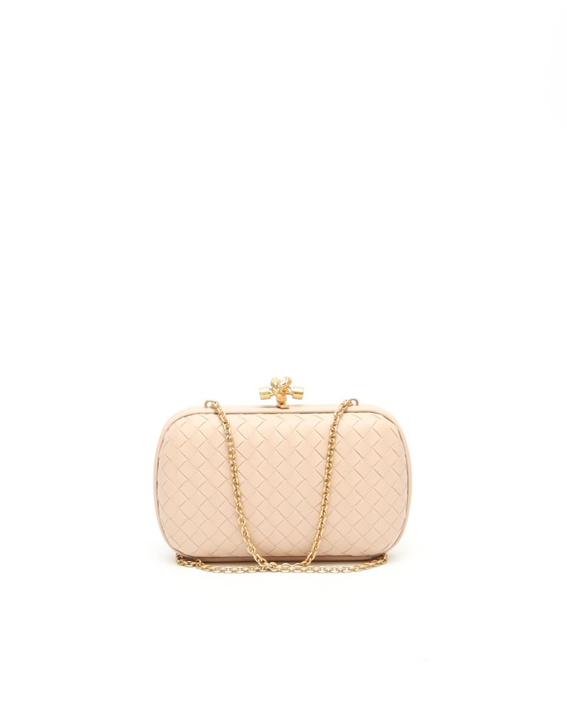Bottega Veneta Intrecciato Knot Chain Clutch