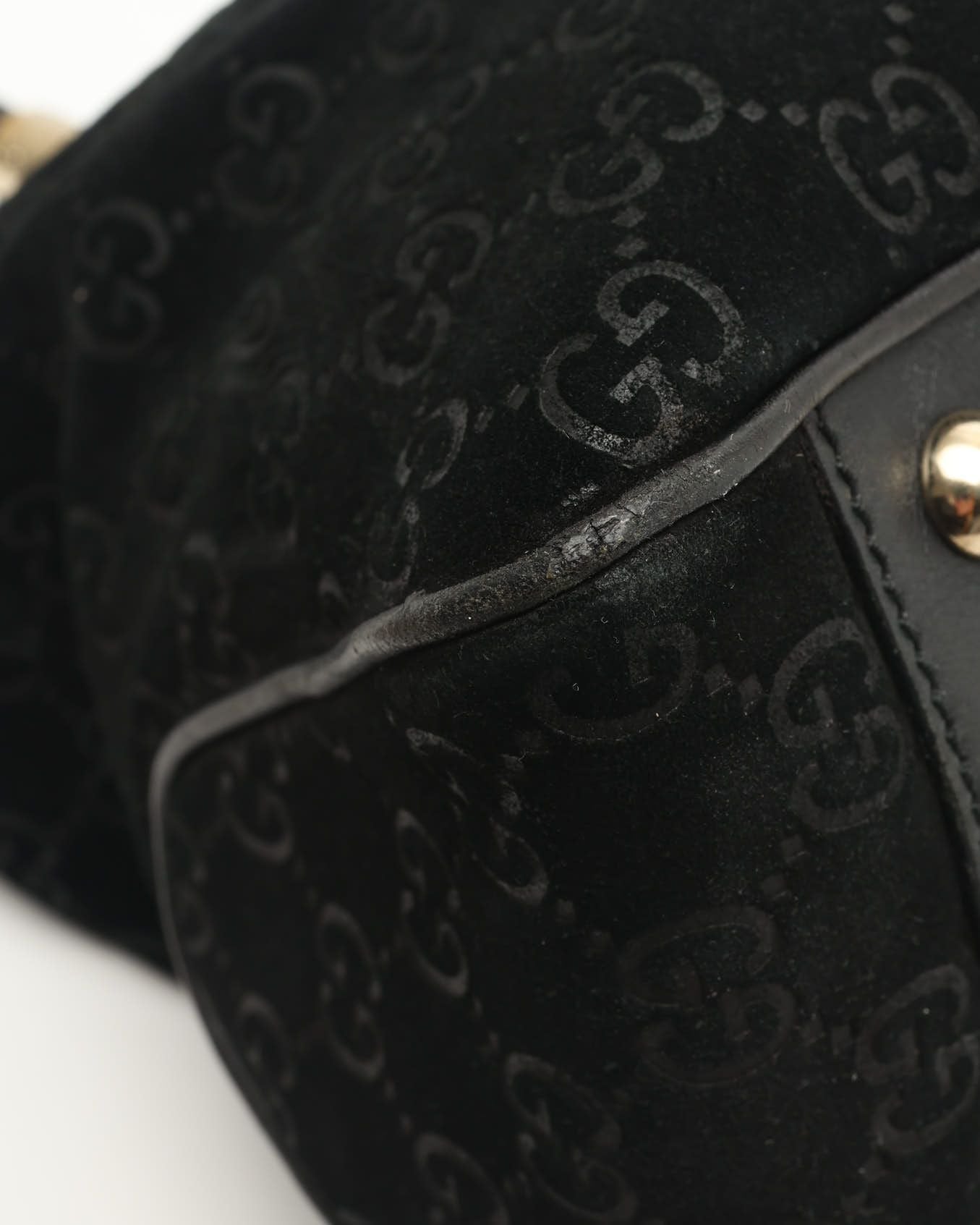 Gucci Gg Suede Tote Bag In Black