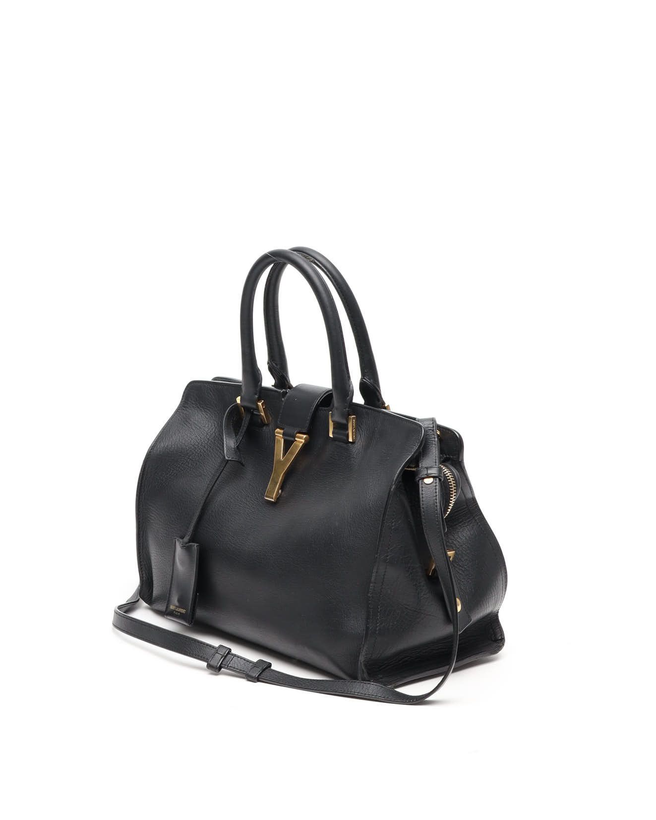 Saint Laurent Monogram Cabas Y Bag In Black