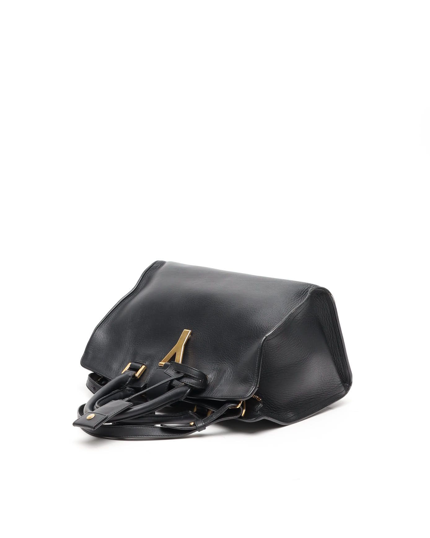 Saint Laurent Monogram Cabas Y Bag In Black