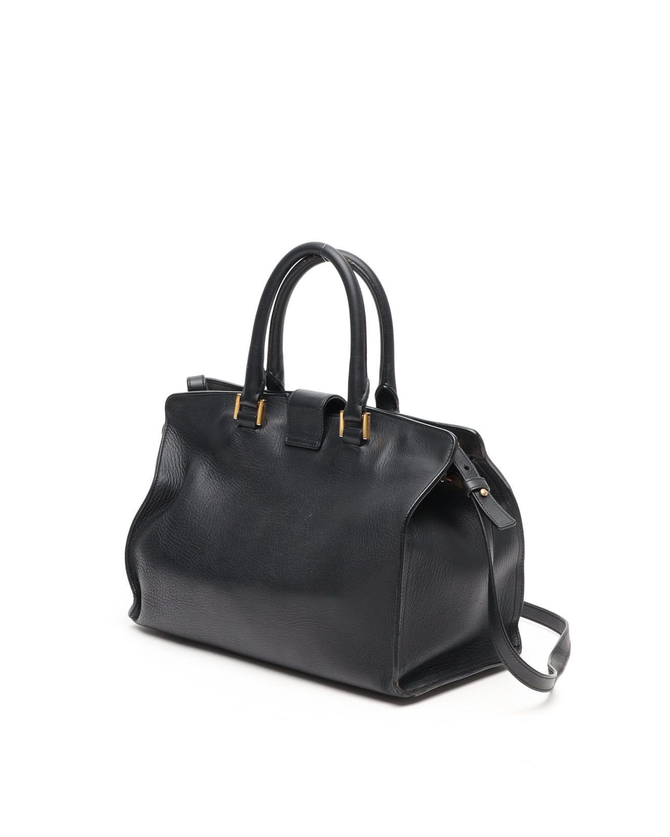 Saint Laurent Monogram Cabas Y Bag In Black