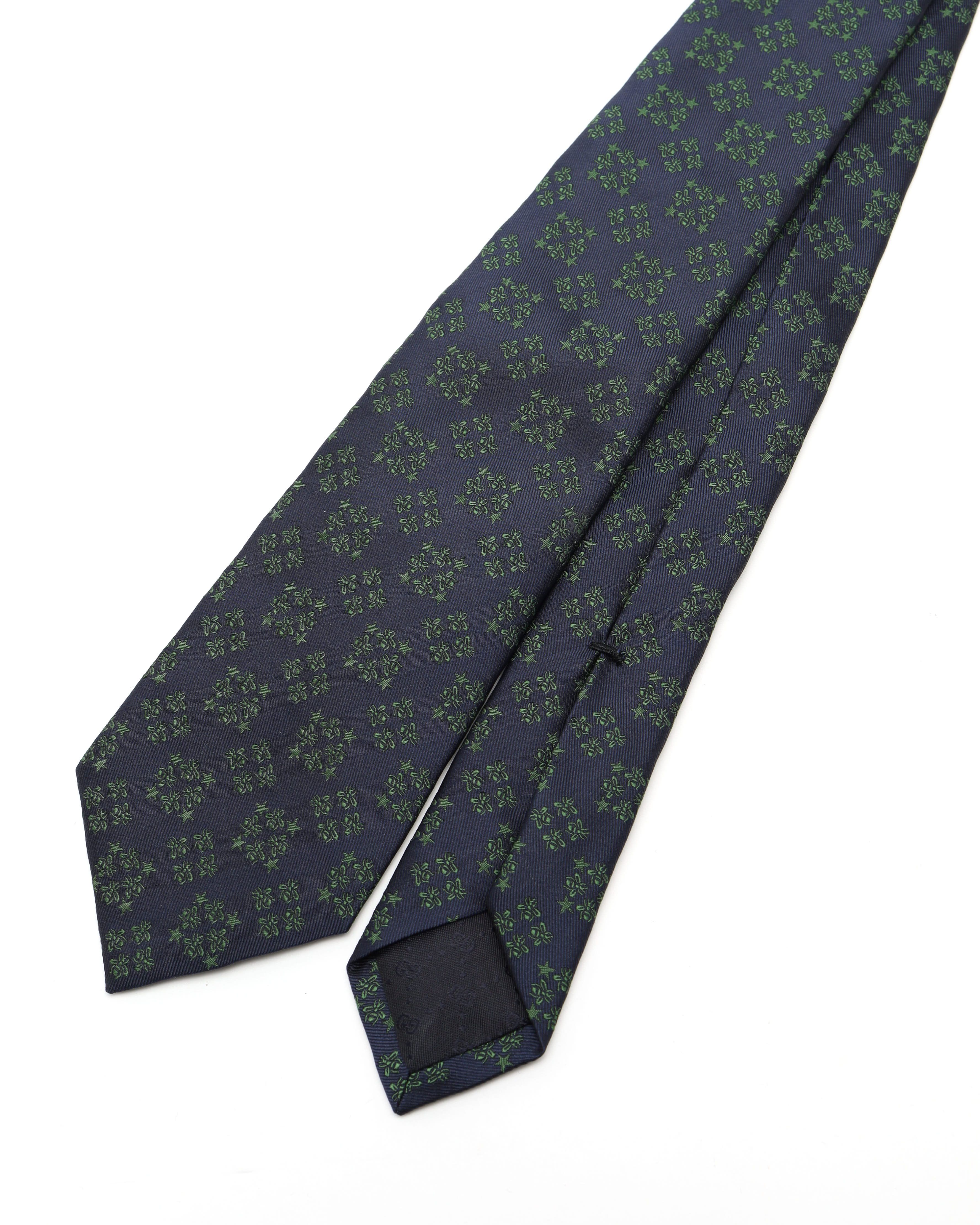 Gucci Bee Silk Tie In Blue