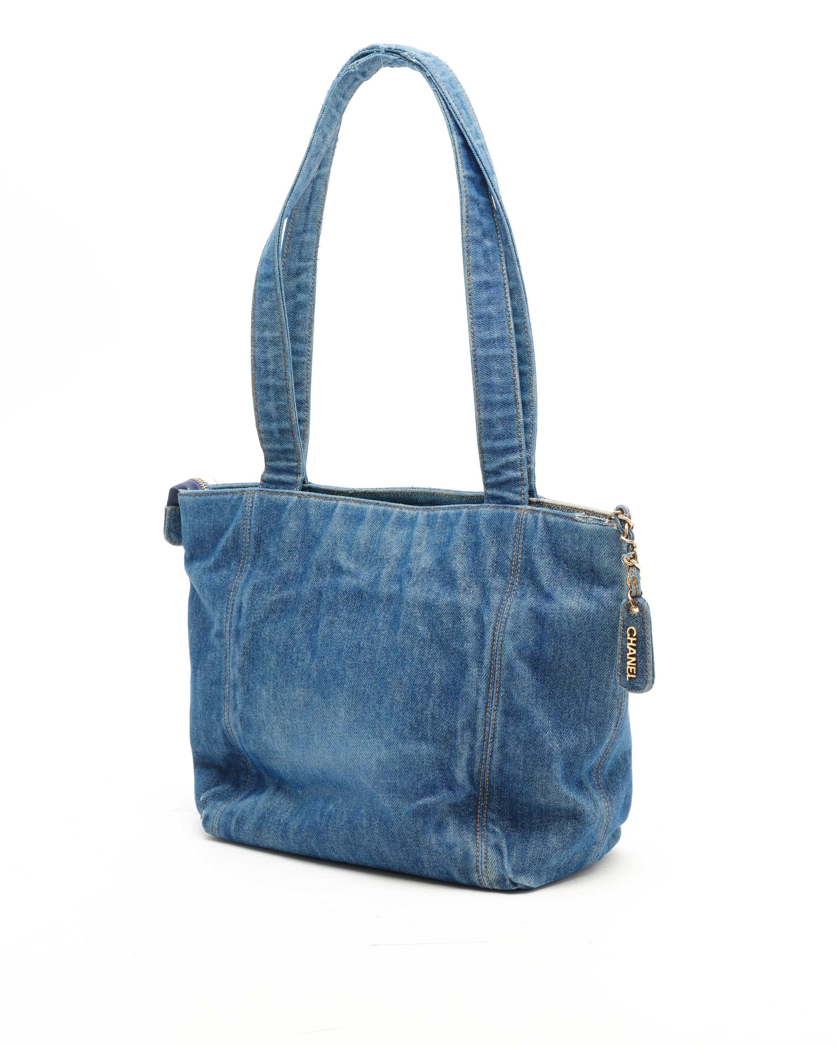 CHANEL Pre-owned Cc Denim Tote Bag In Blue
