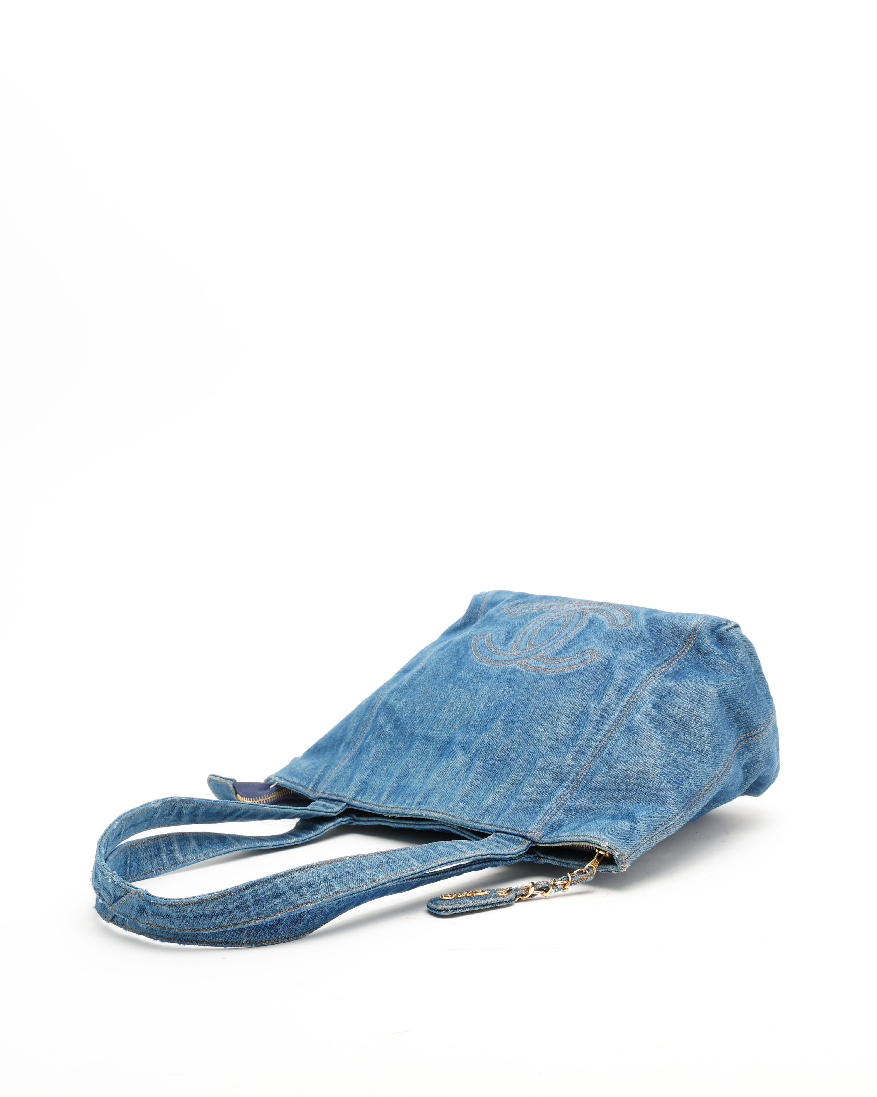 CHANEL Pre-owned Cc Denim Tote Bag In Blue