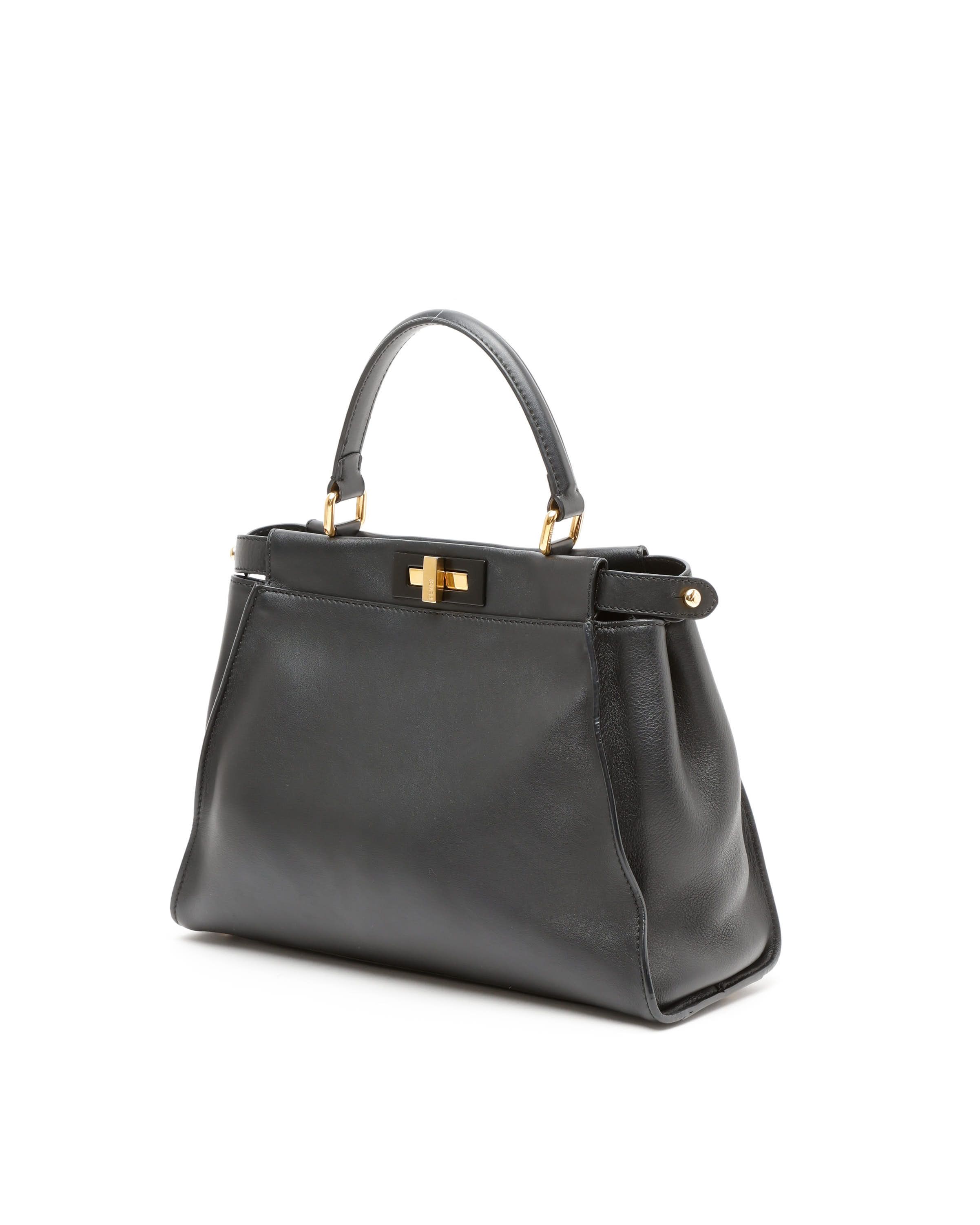 Fendi Medium Peekaboo Bag In Black