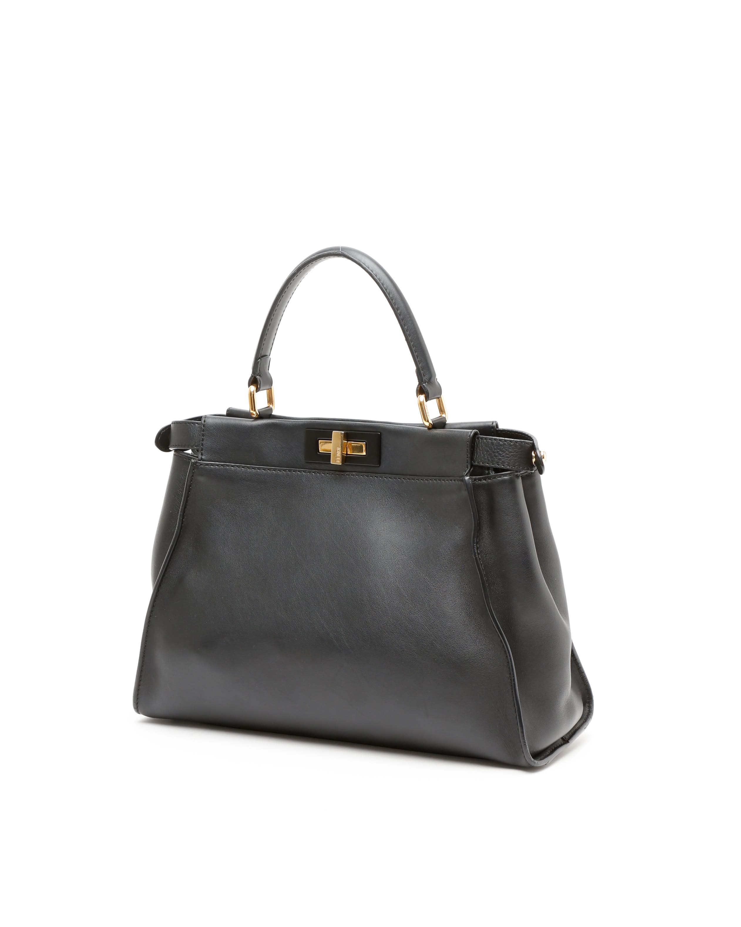 Fendi Medium Peekaboo Bag In Black