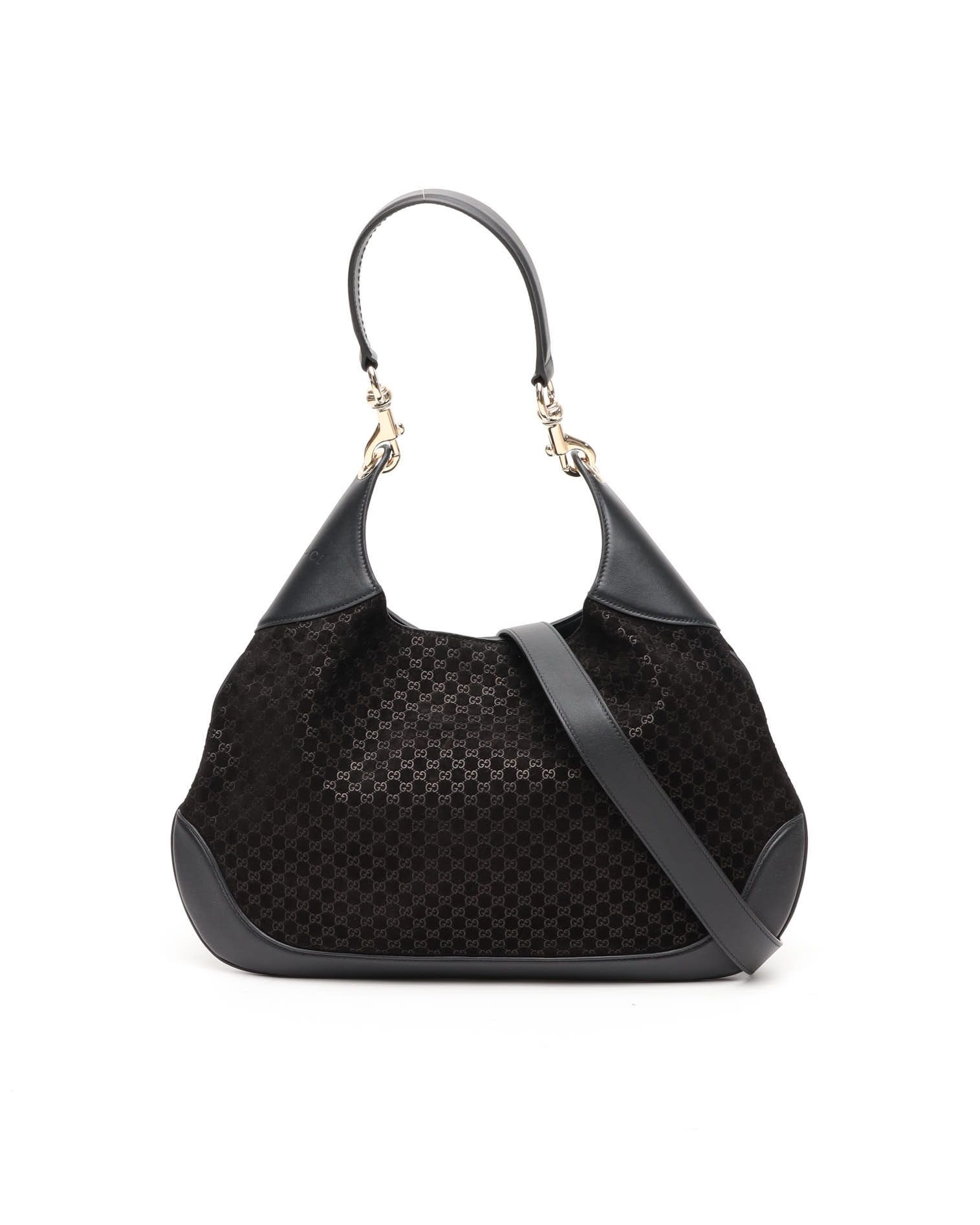 Gucci Micro Gg B Shoulder Bag In Black