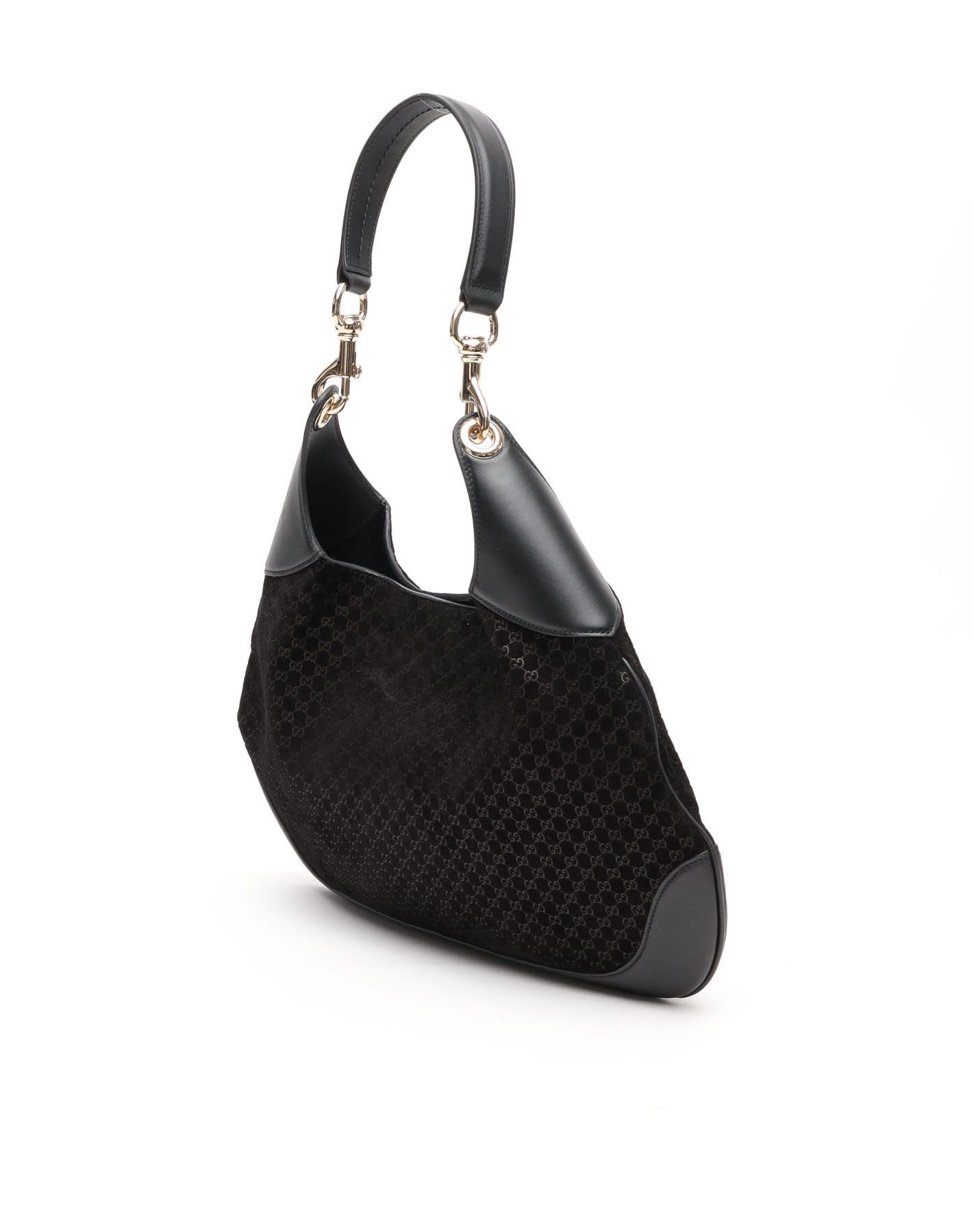 Gucci Micro Gg B Shoulder Bag In Black