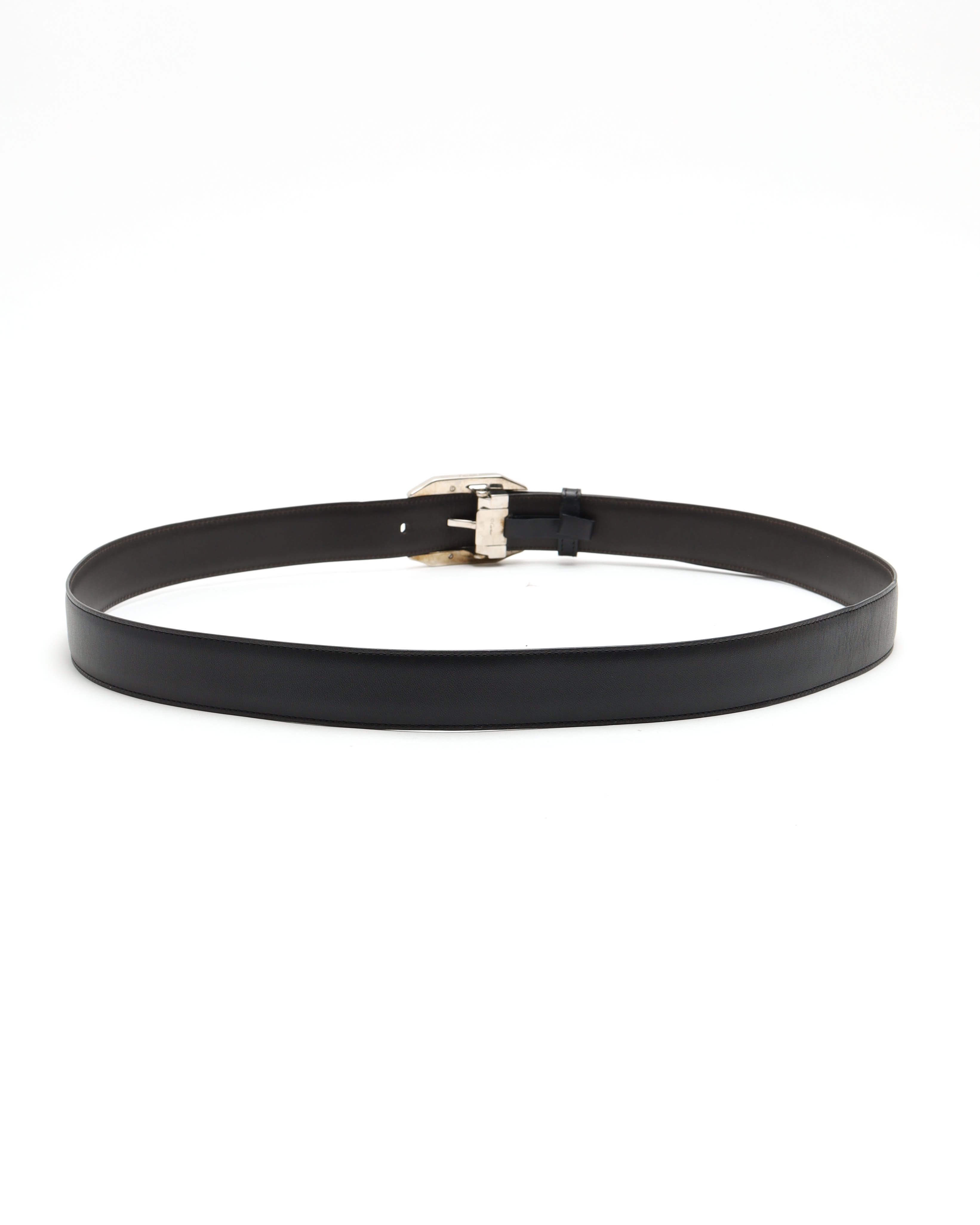 Cartier Santos De  Leather Belt In Black