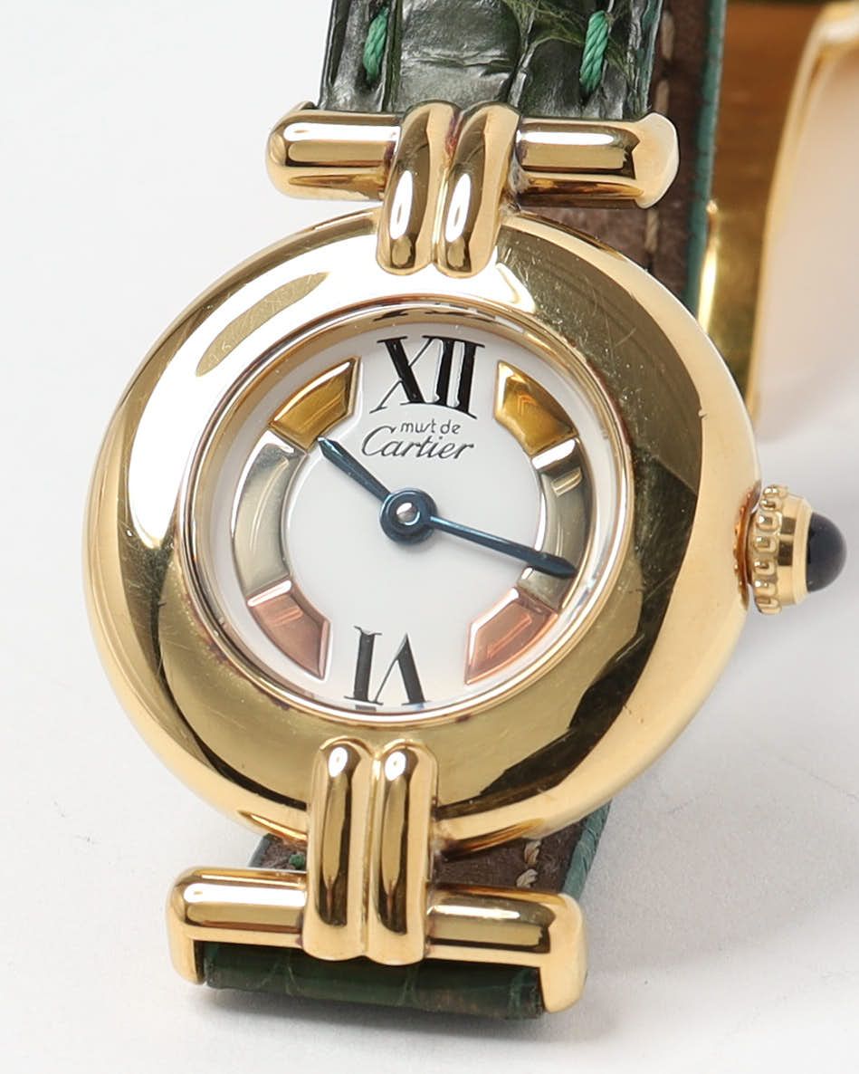 Cartier Vendome Vermeil 24mm Full Set 1995 Watch In Gold