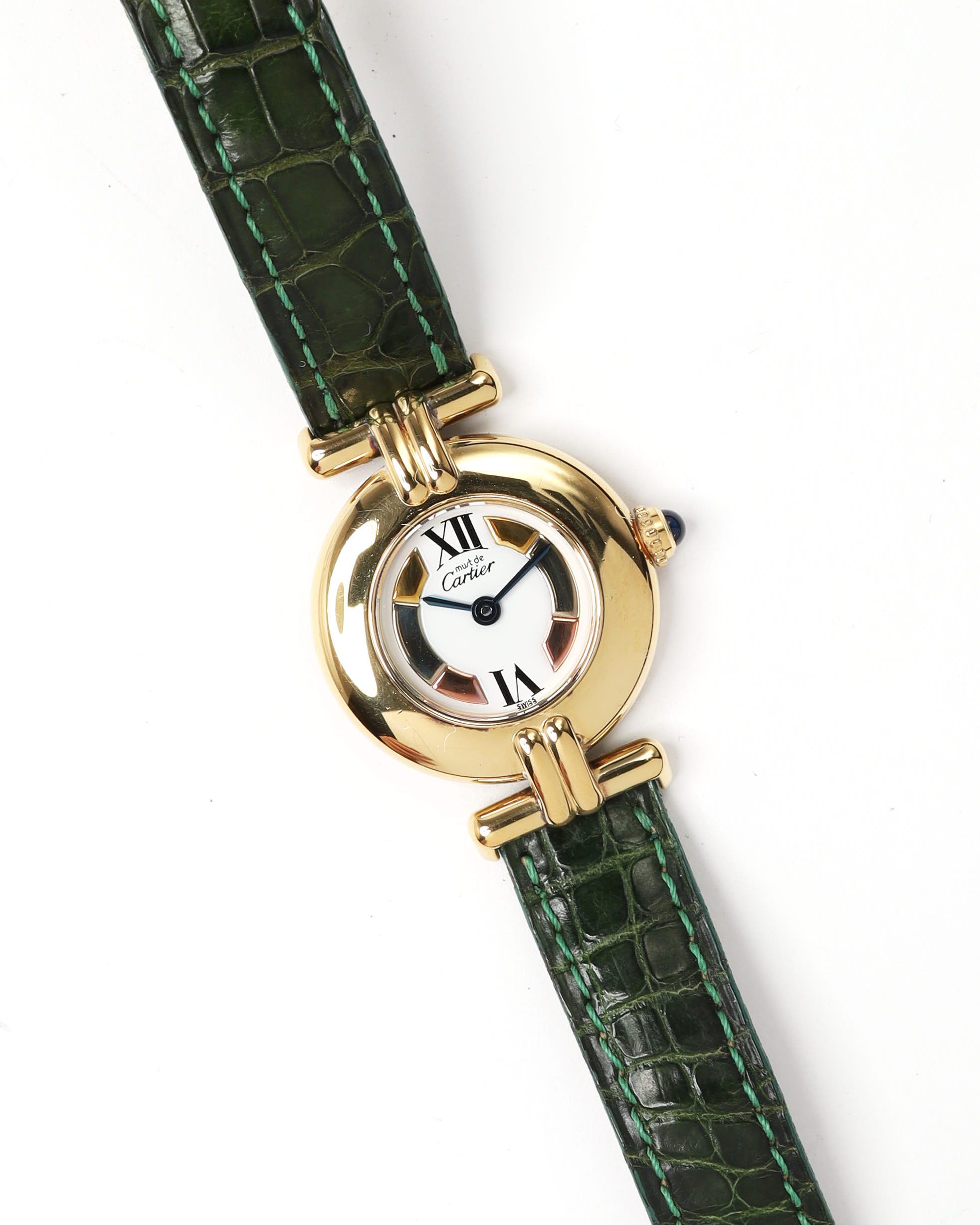 Cartier Vendome Vermeil 24mm Full Set 1995 Watch In Gold