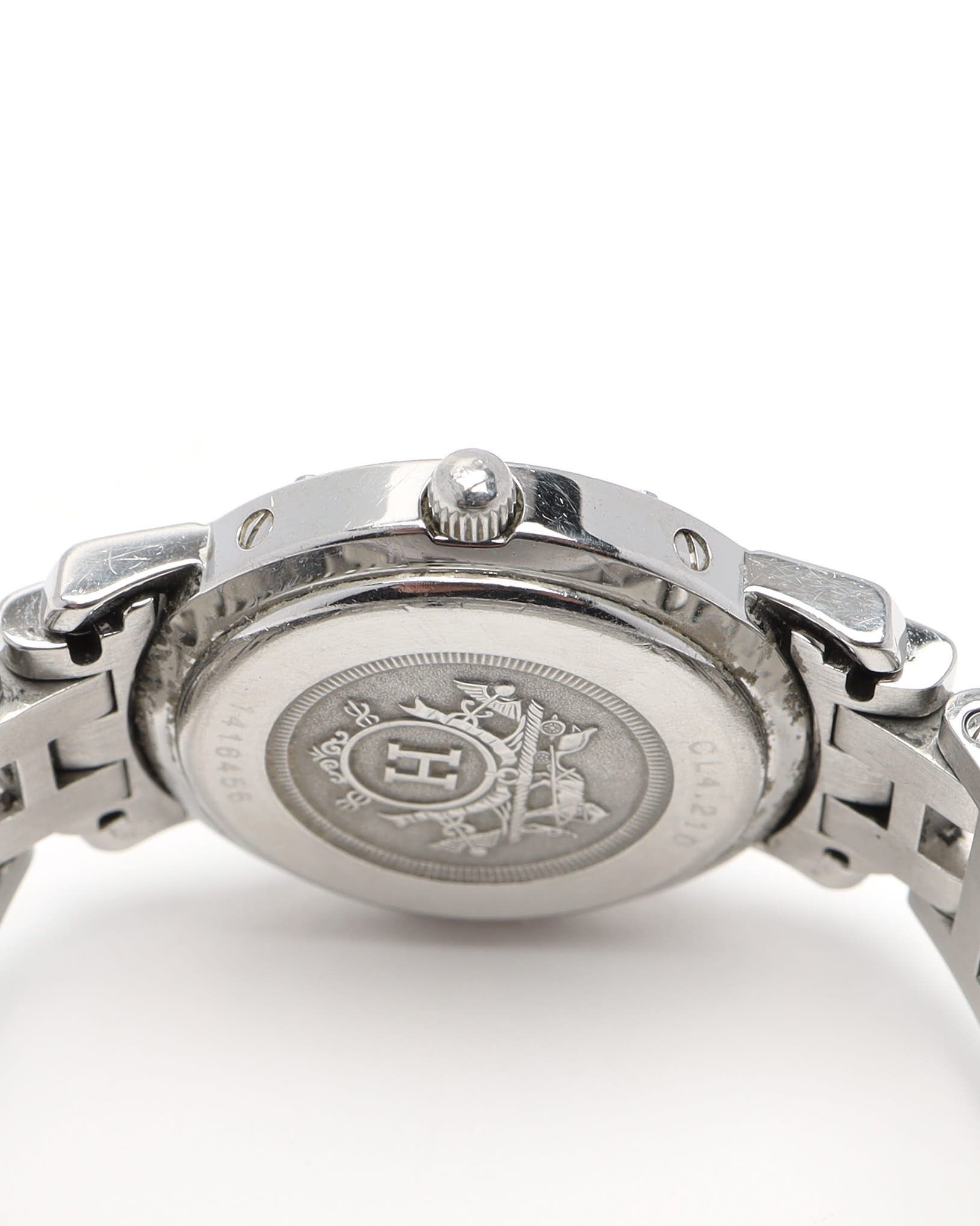 Pre-owned Hermes Hermès Clipper 24mm Full Set 2000 Watch In Pink