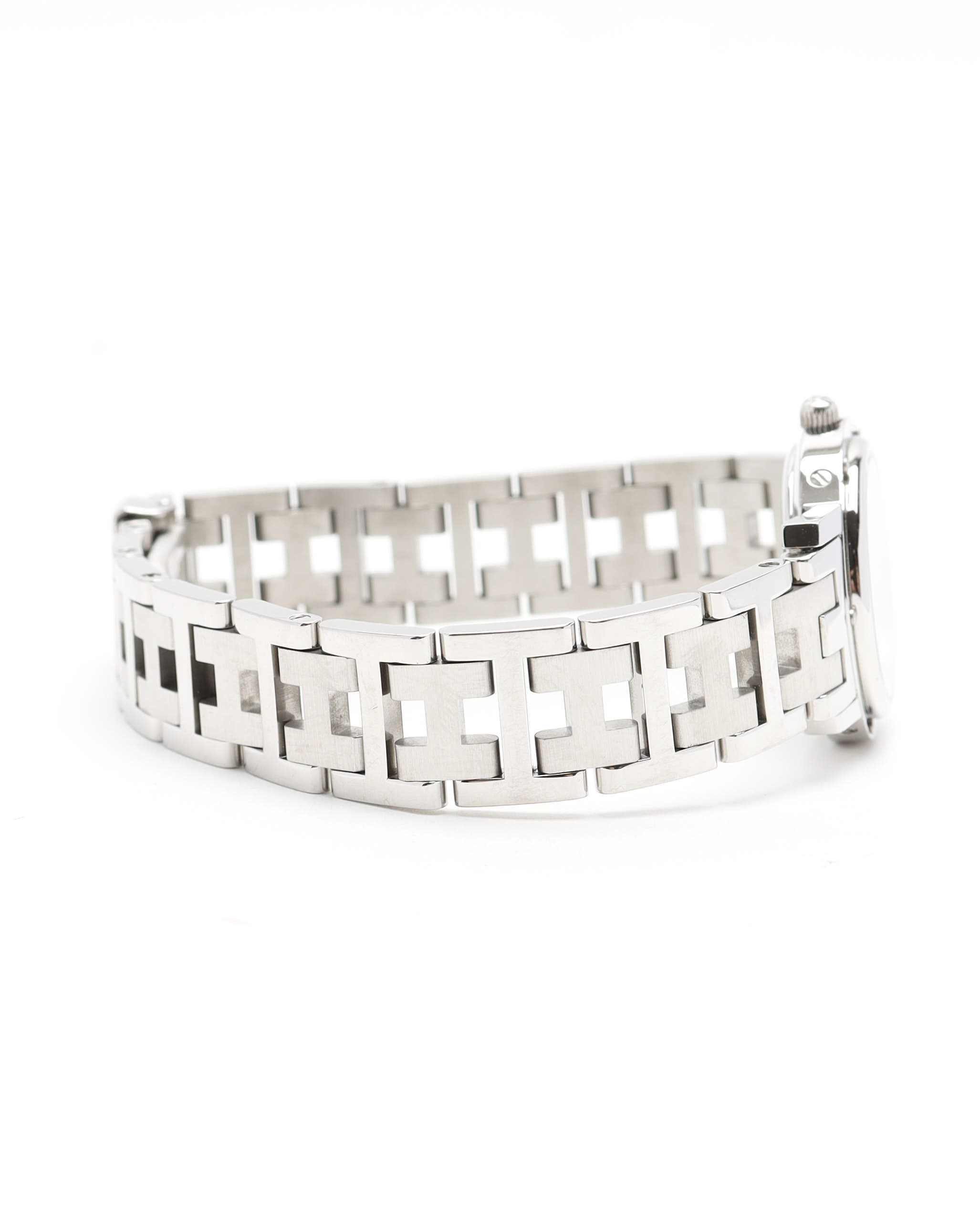 Pre-owned Hermes Hermès Clipper 24mm Full Set 2000 Watch In White