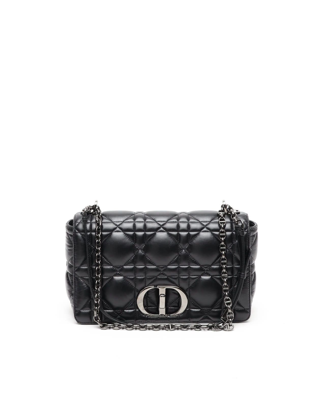 Dior Christian Medium Caro Bag In Black
