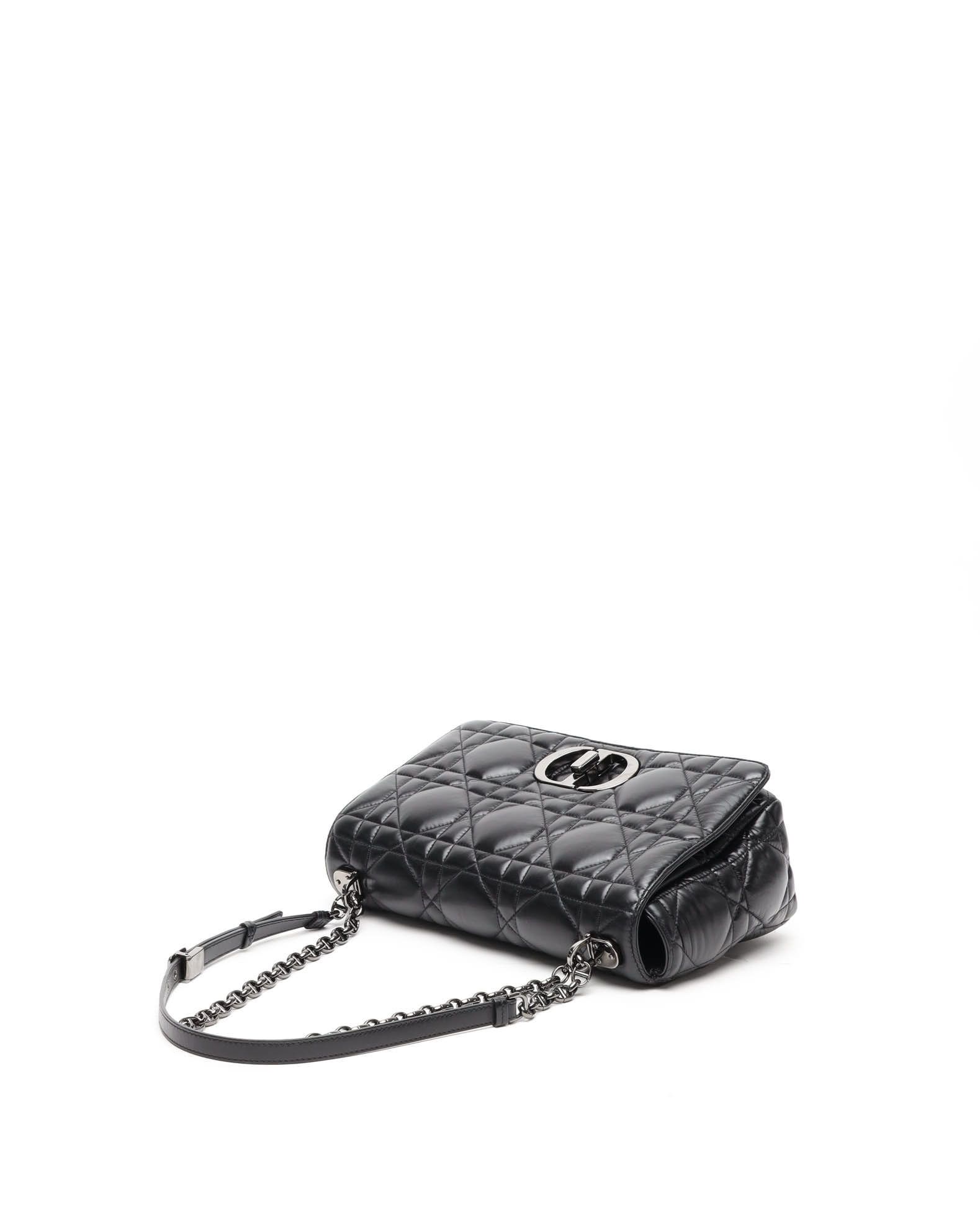 Dior Christian  Medium Caro Bag In Black