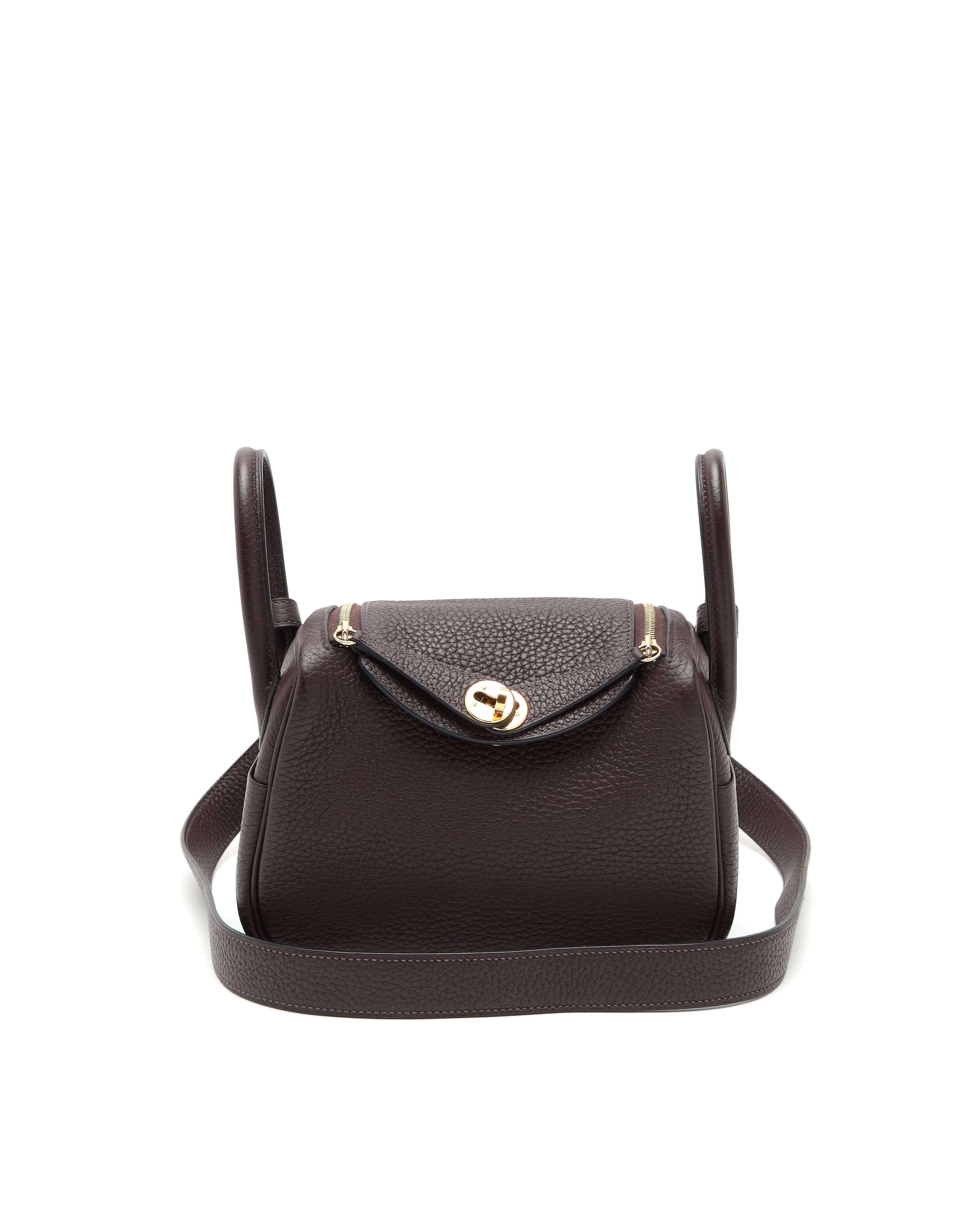 Hermès Mini Lindy 20 Rouge Sellier Clemence Taurillon Bag