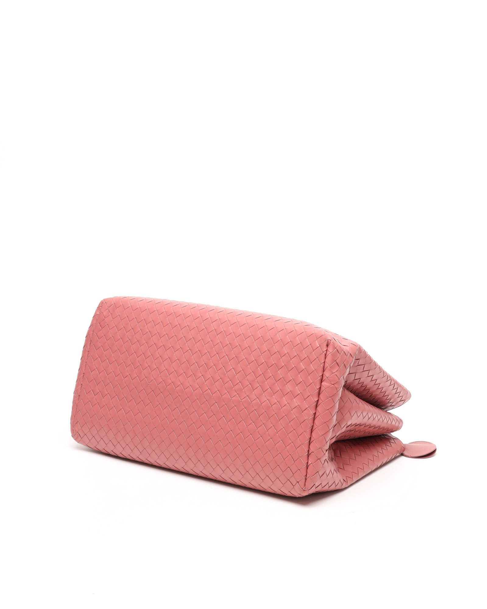 Bottega Veneta Intrecciato Medium Roma Tote Bag In Pink