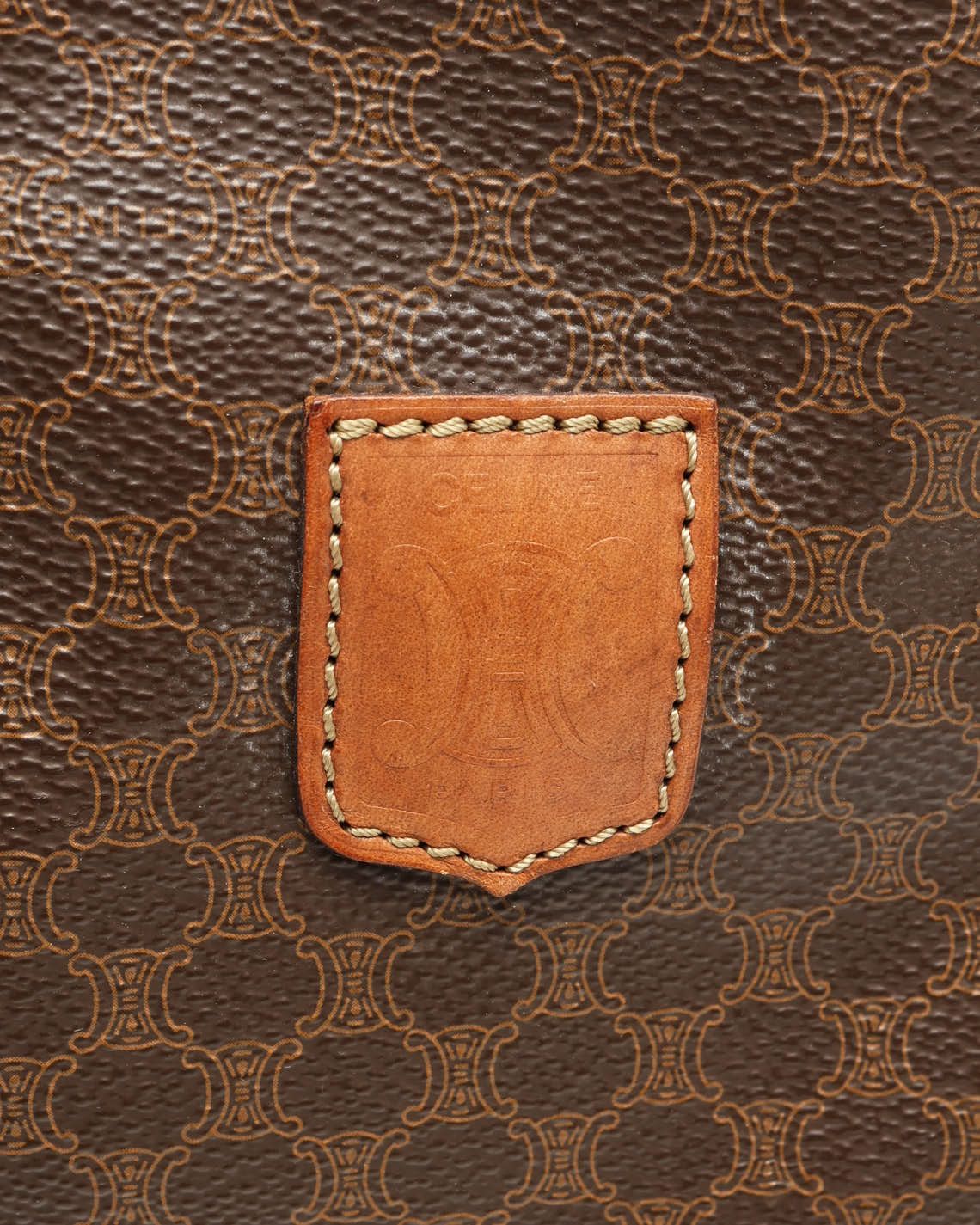 Celine Céline Macadam Boston Weekend Bag In Brown