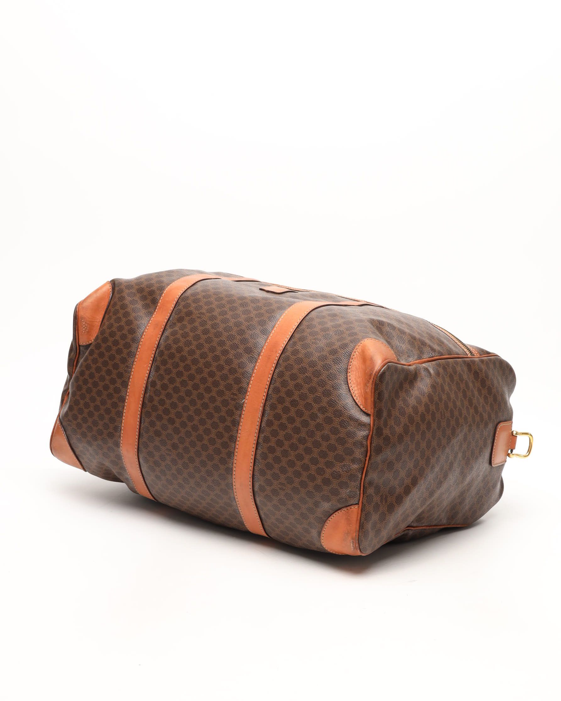 Celine Céline Macadam Boston Weekend Bag In Brown