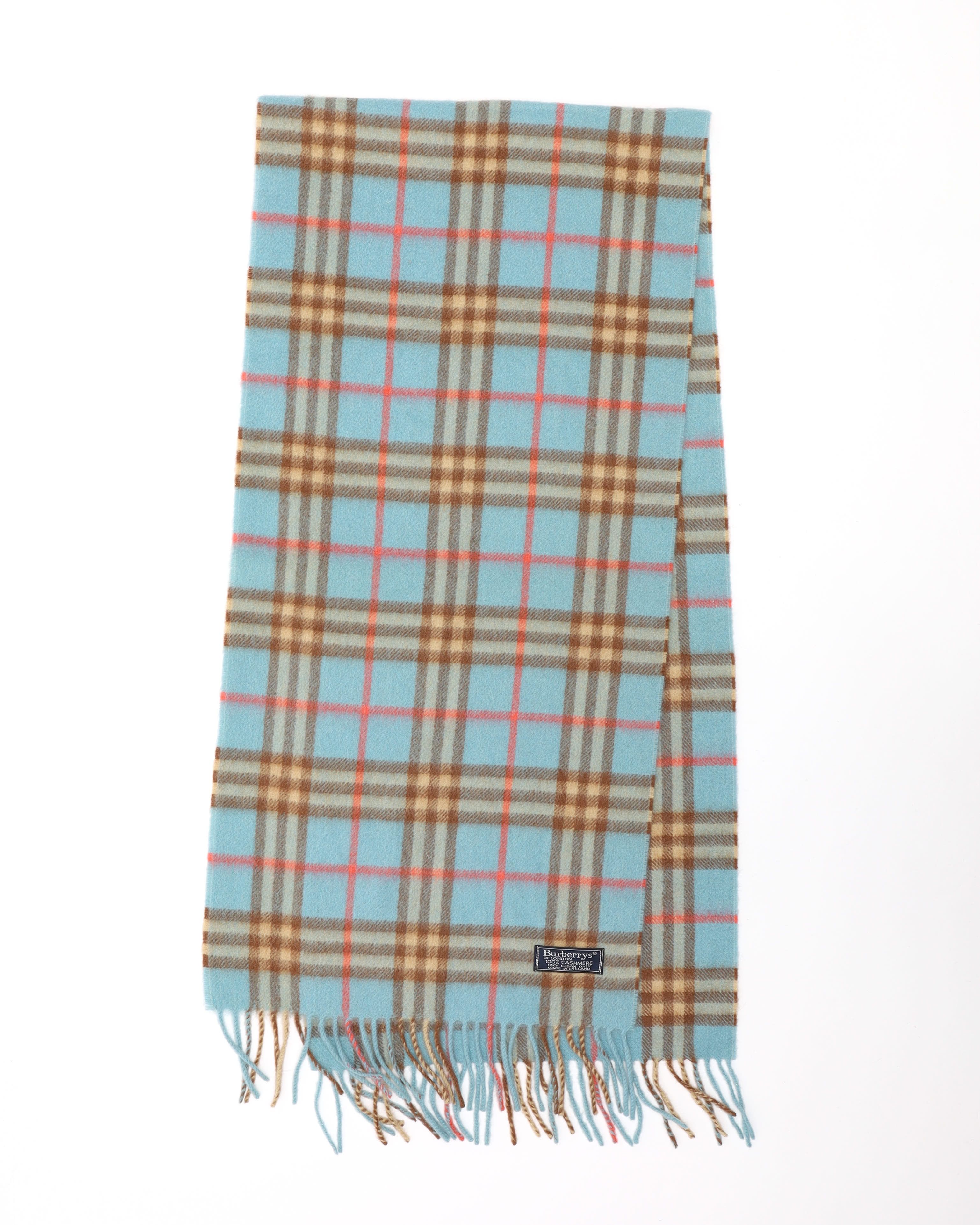 Burberry Nova Check Cashmere Scarf In Burgundy