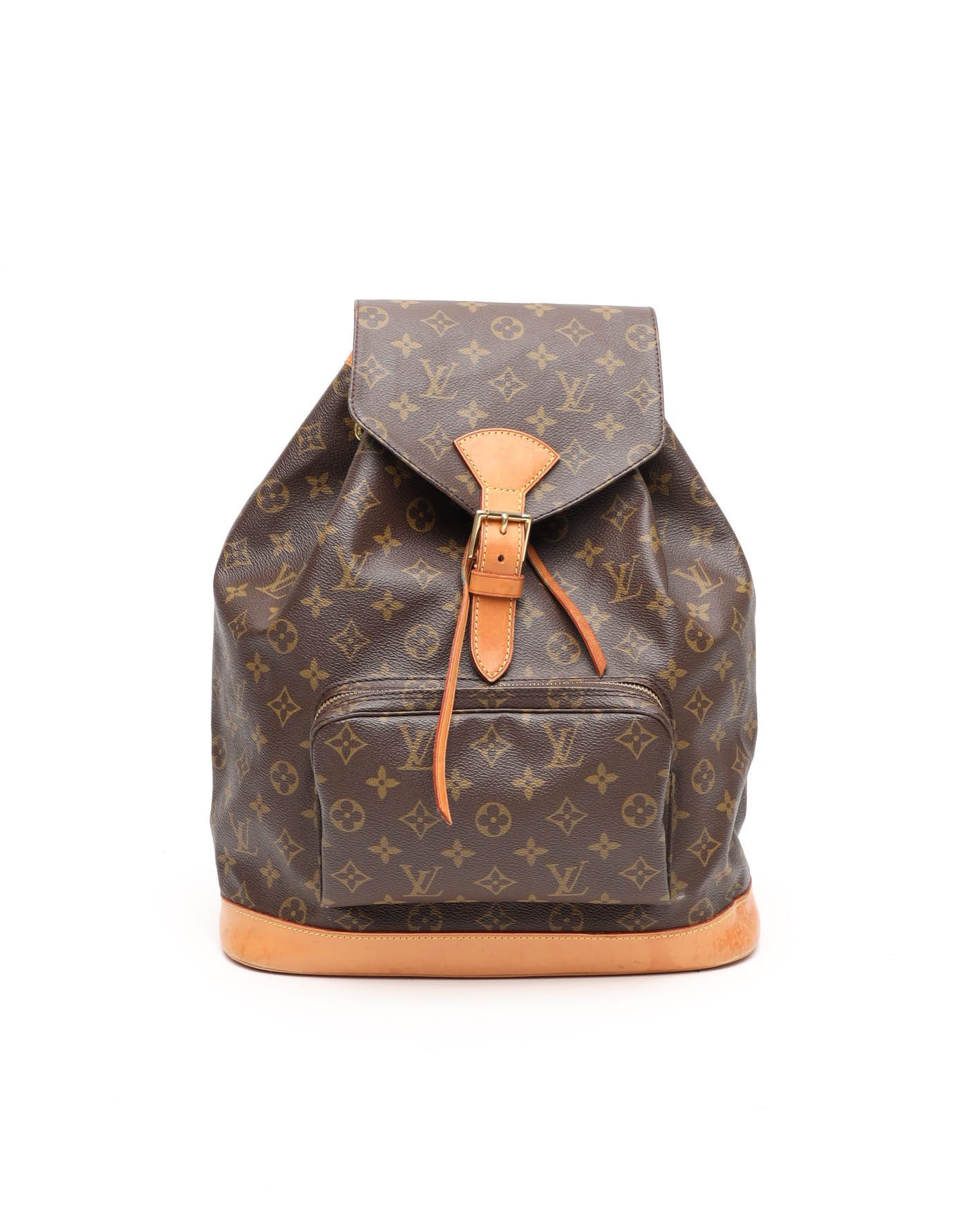 Pre-owned Louis Vuitton Monogram Montsouris Gm Backpack In Brown