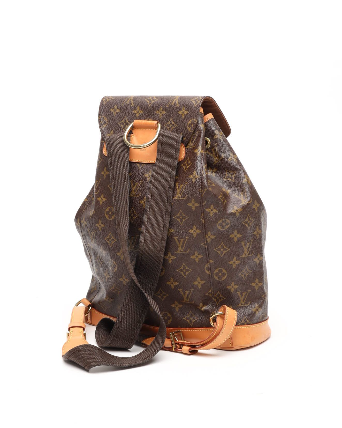 Pre-owned Louis Vuitton Monogram Montsouris Gm Backpack In Brown