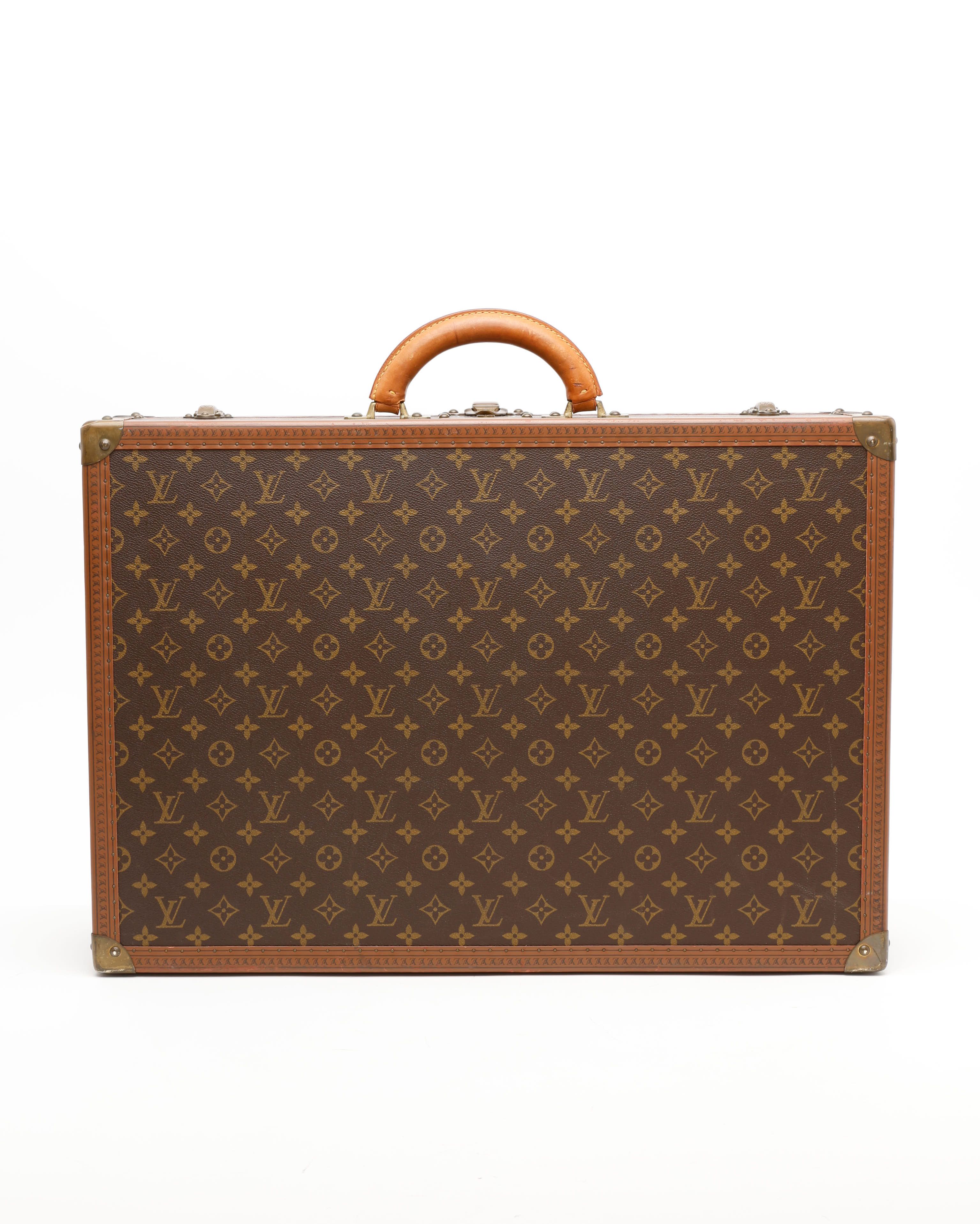 Pre-owned Louis Vuitton Monogram Alzer 60 Hardsided Suitcase In Brown