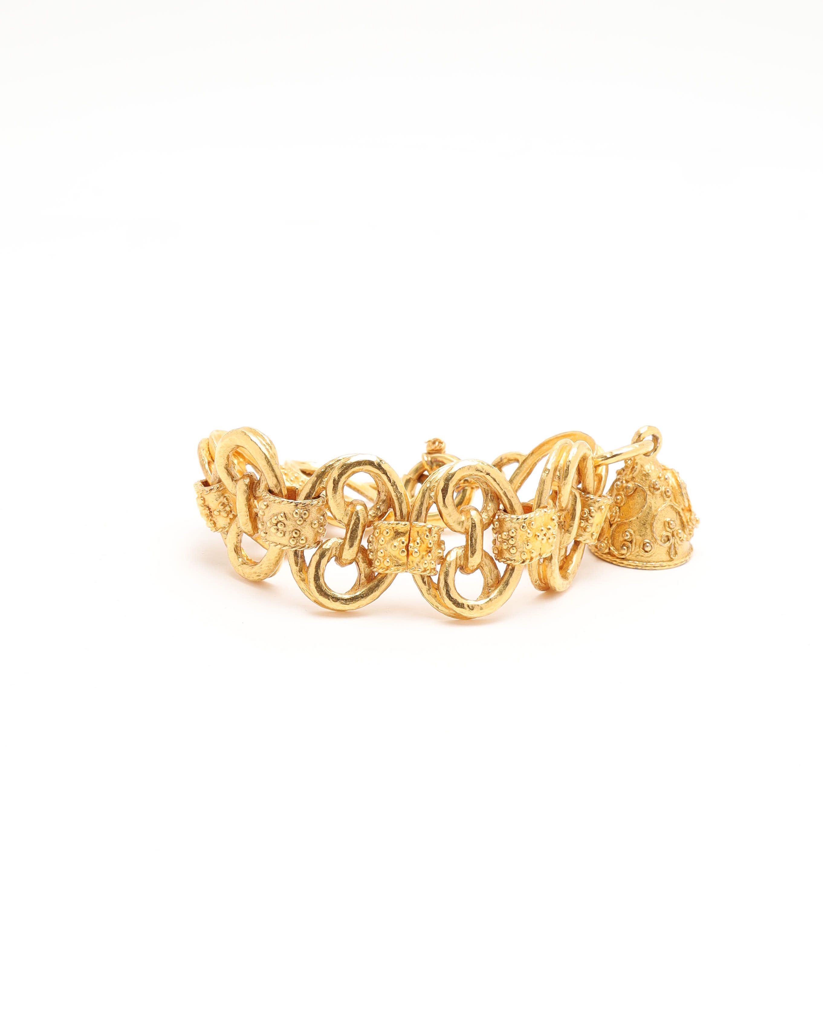 Pre-owned Chanel Coco Mark Bell Bracelet In Gold