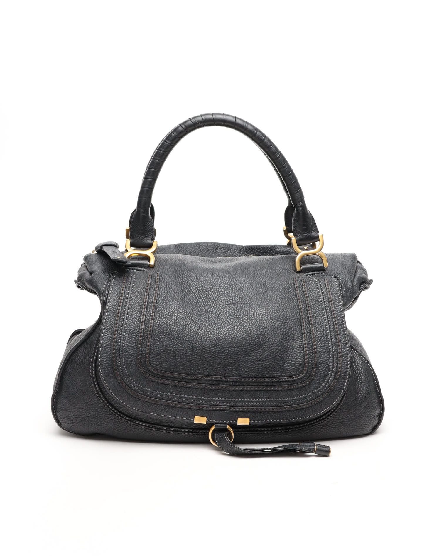 Chloé Large Marcie Shoulder Bag In Black
