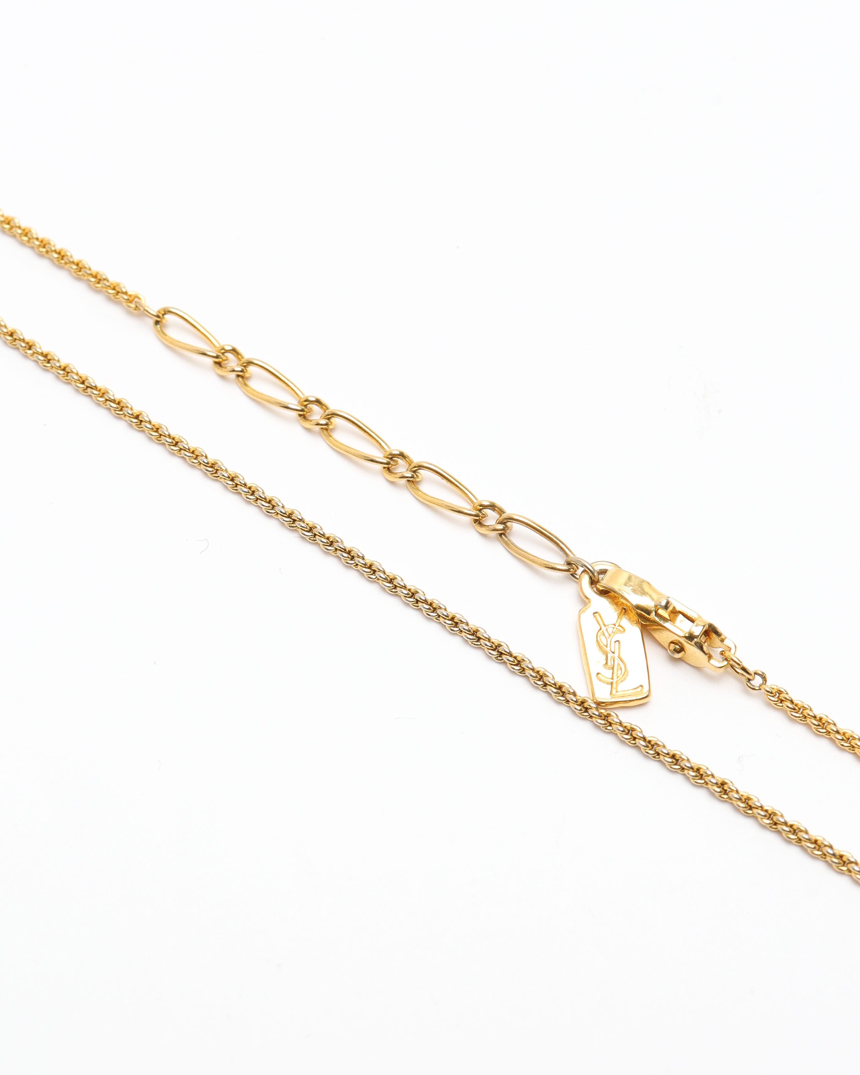 Saint Laurent Heart Necklace In Gold